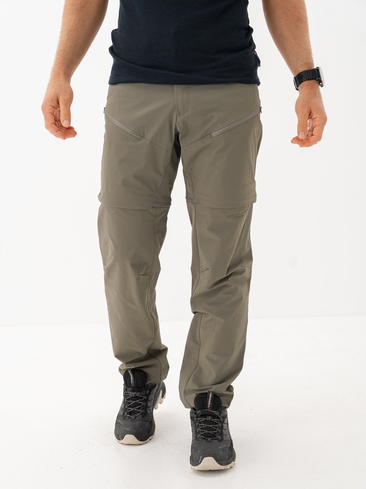 Bergans Convertible Zip-Off Softshell Pants Men Green Mud