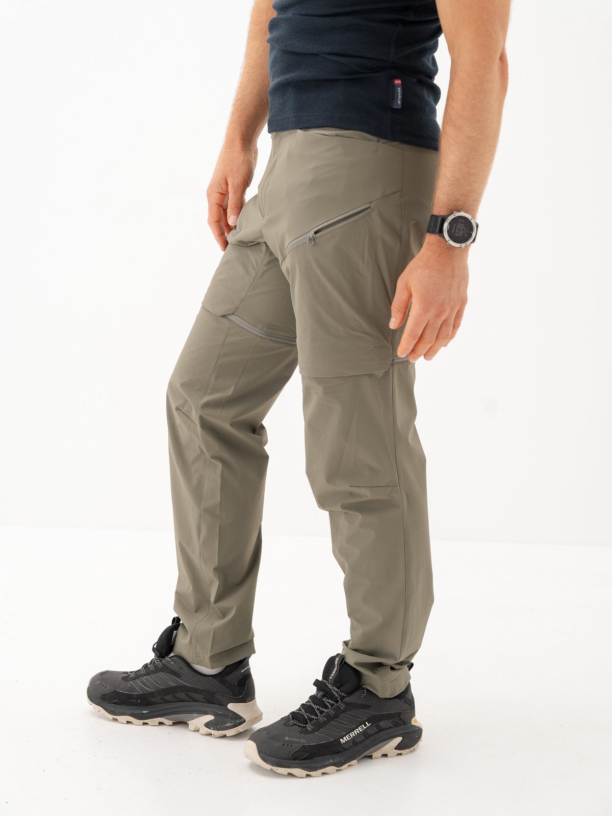 Bergans Convertible Zip-Off Softshell Pants Men Green Mud