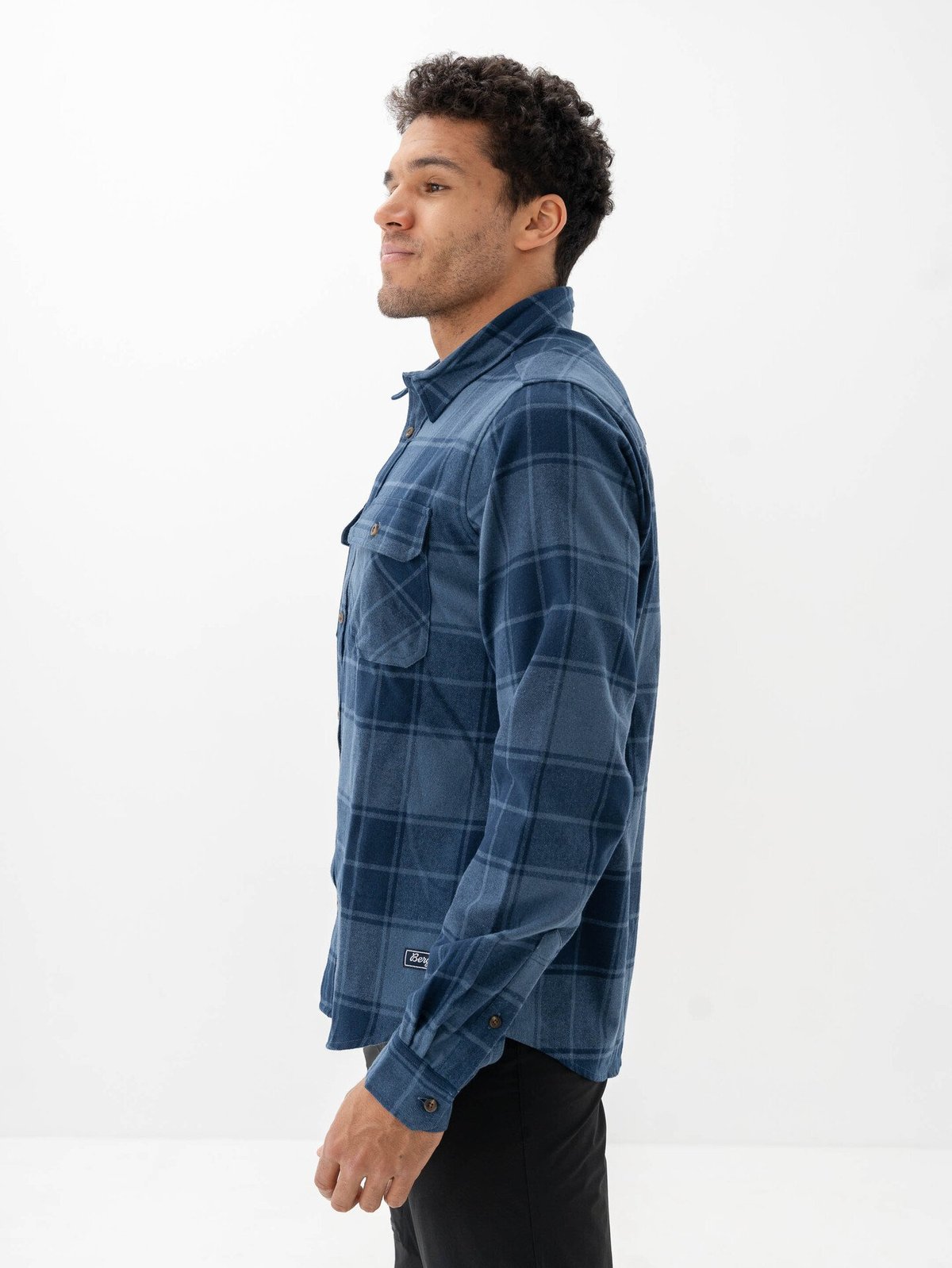 Bergans Nordmarka Flannel Shirt Men Granite Blue / Navy Blue Check