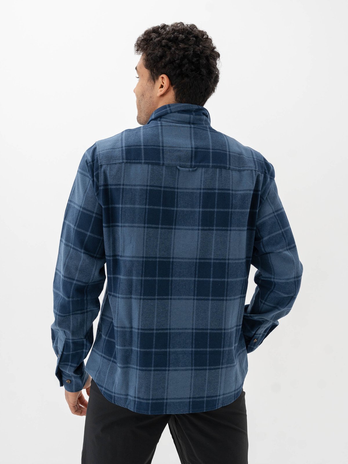 Bergans Nordmarka Flannel Shirt Men Granite Blue / Navy Blue Check