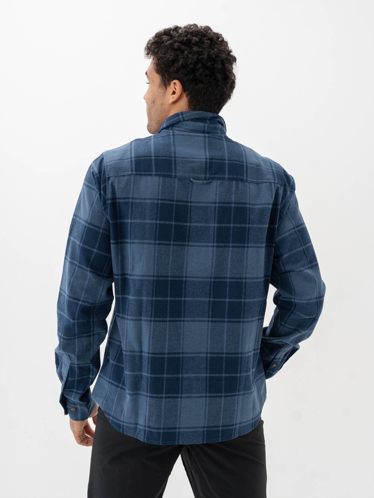 Bergans Nordmarka Flannel Shirt Men Granite Blue / Navy Blue Check