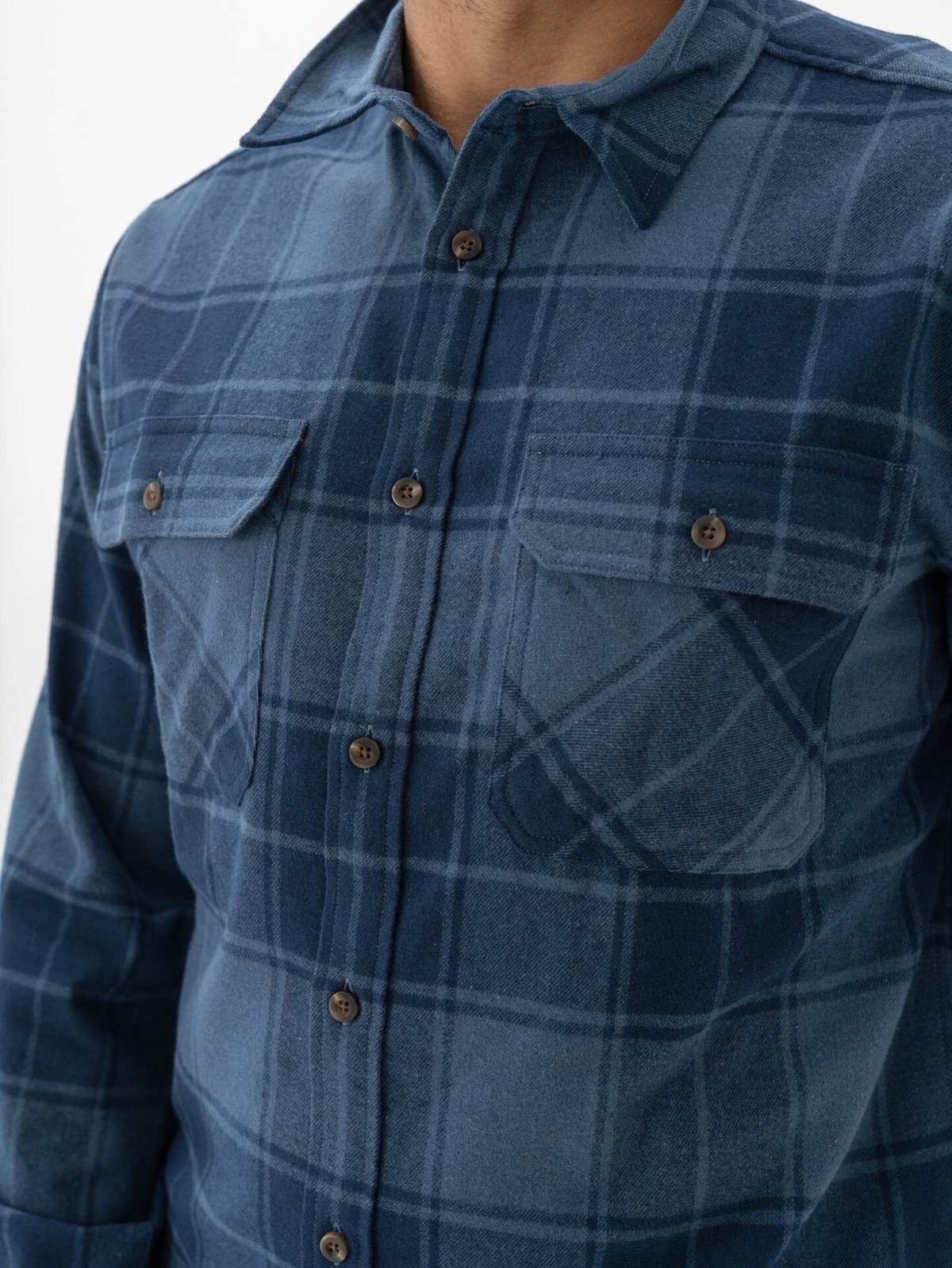 Bergans Nordmarka Flannel Shirt Men Granite Blue / Navy Blue Check