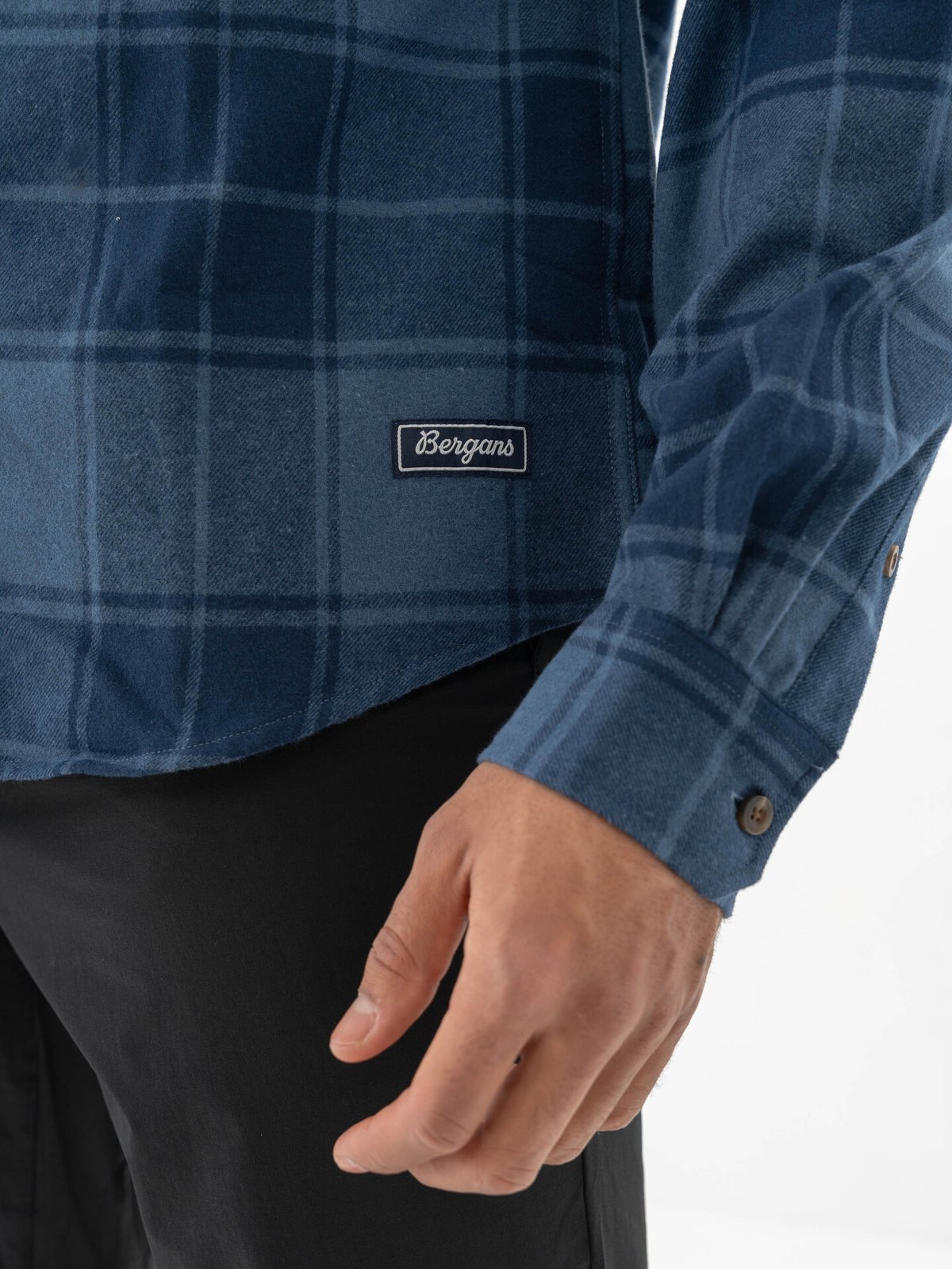 Bergans Nordmarka Flannel Shirt Men Granite Blue / Navy Blue Check
