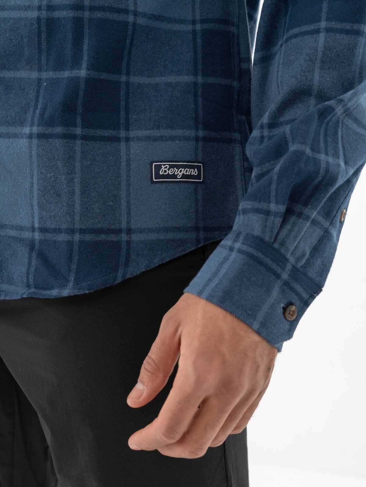 Bergans Nordmarka Flannel Shirt Men Granite Blue / Navy Blue Check