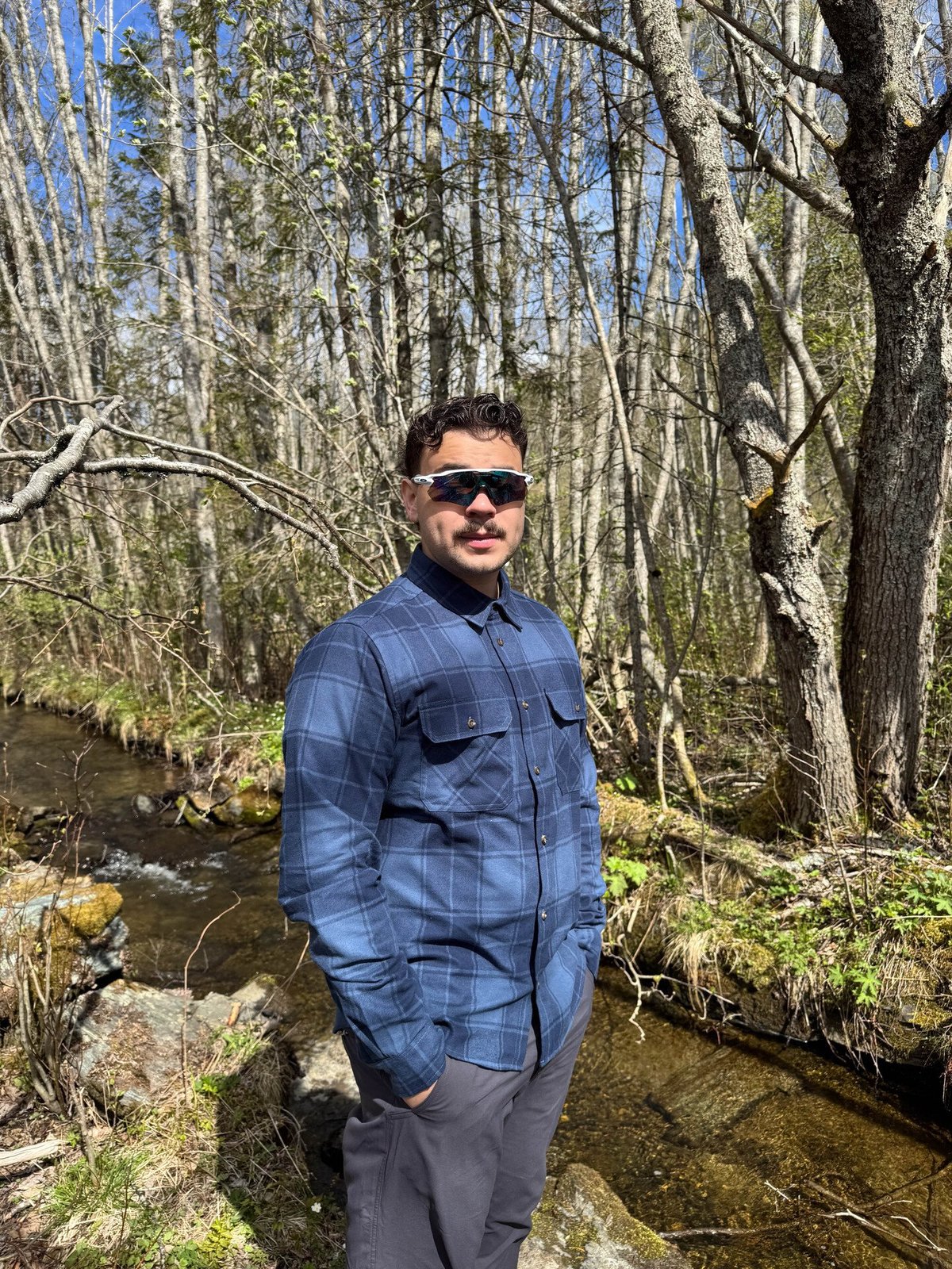 Bergans Nordmarka Flannel Shirt Men Granite Blue / Navy Blue Check