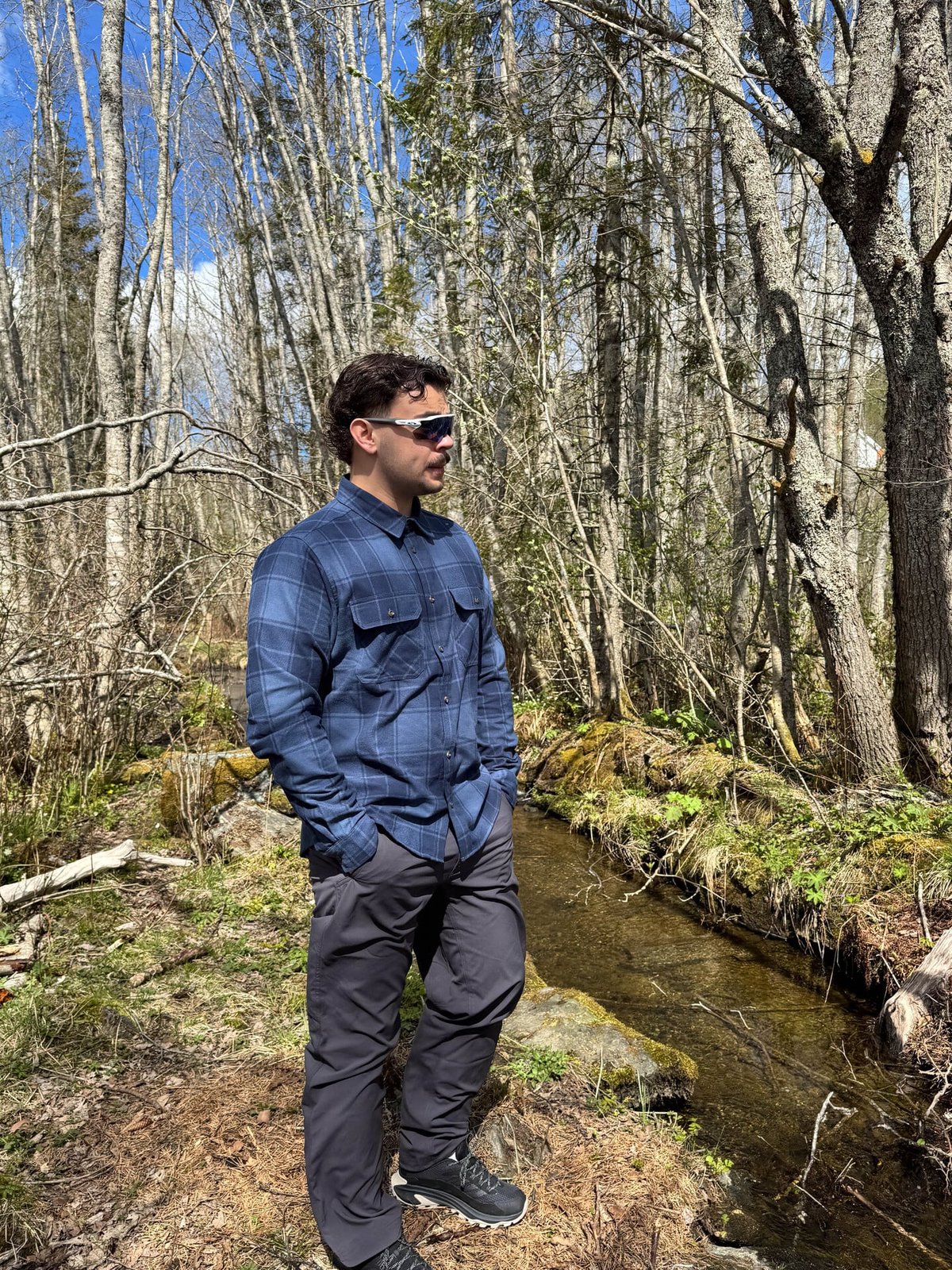 Bergans Nordmarka Flannel Shirt Men Granite Blue / Navy Blue Check