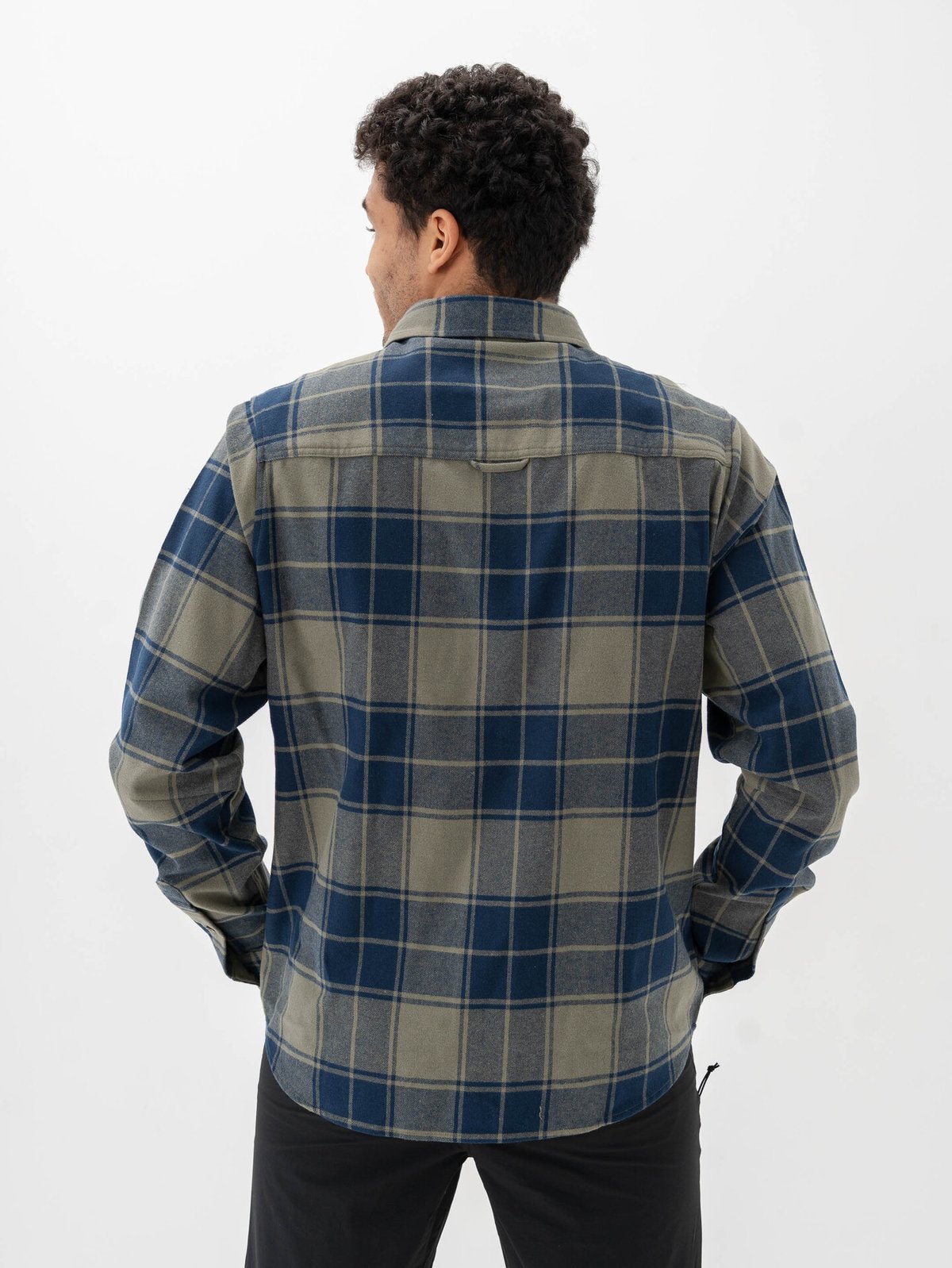 Bergans Nordmarka Flannel Shirt Men Green Mud / Navy Blue Check