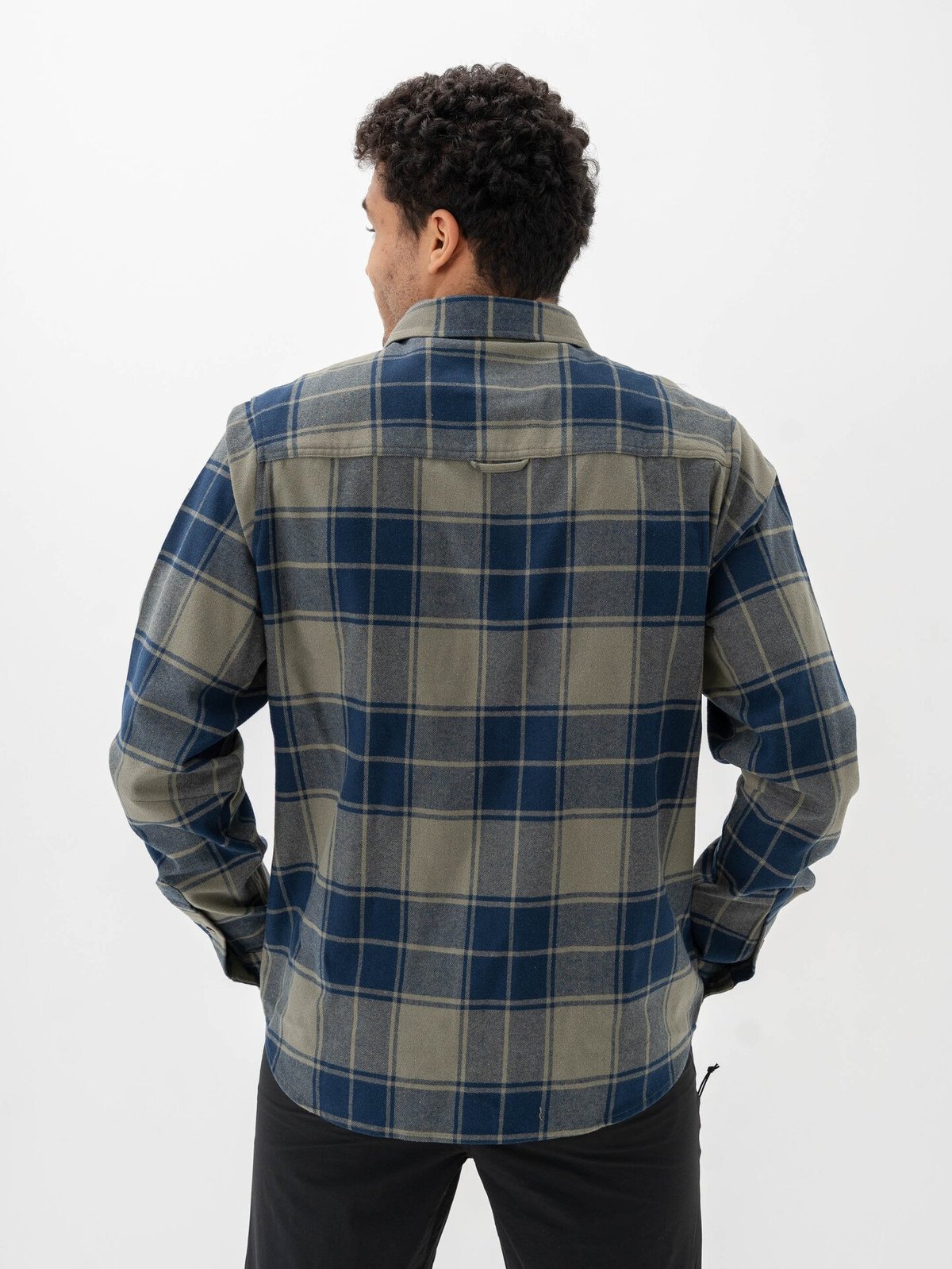 Bergans Nordmarka Flannel Shirt Men Green Mud / Navy Blue Check