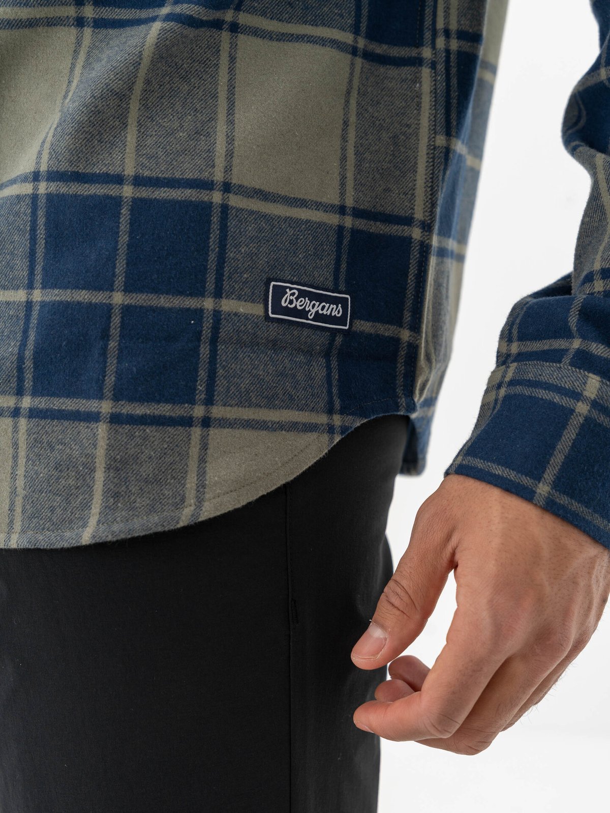 Bergans Nordmarka Flannel Shirt Men Green Mud / Navy Blue Check