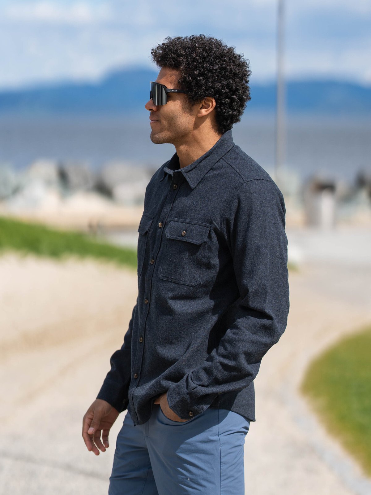 Bergans Nordmarka Flannel Shirt Men Navy Blue