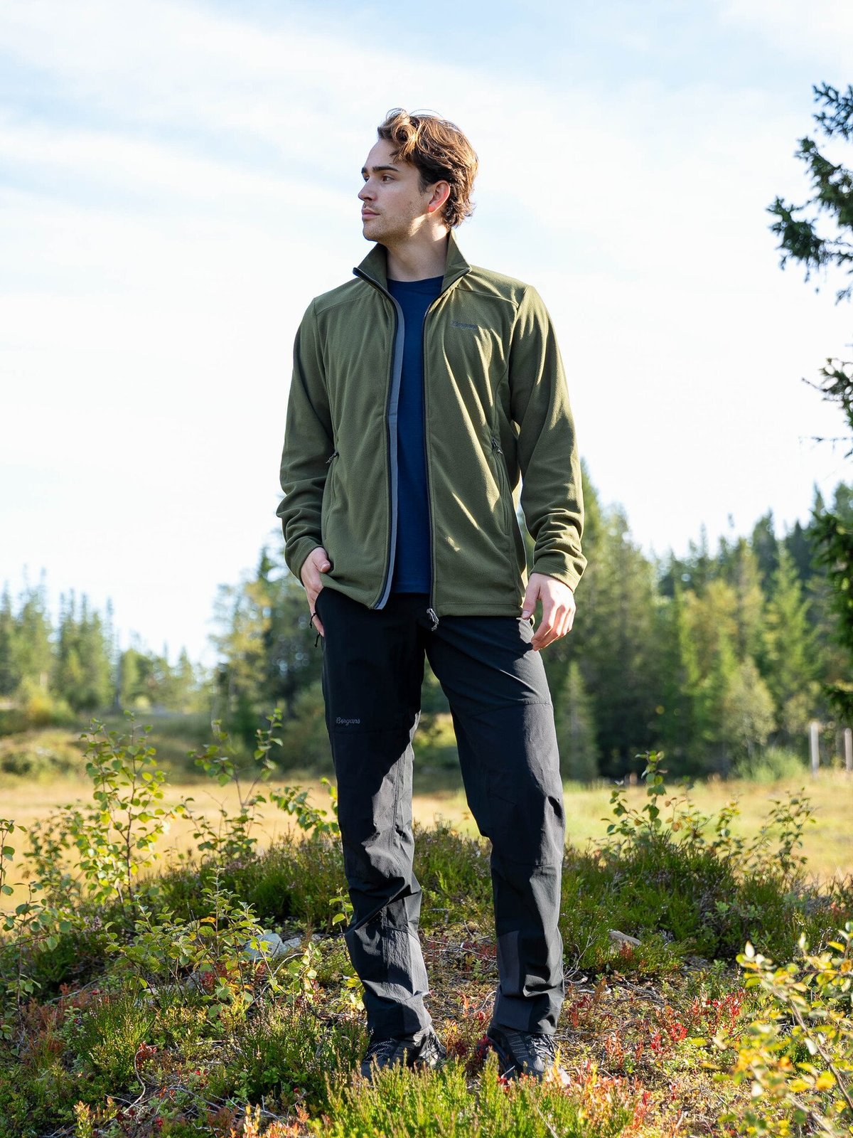 Bergans Finnsnes Fleece Jacket Men Dark Olive Green