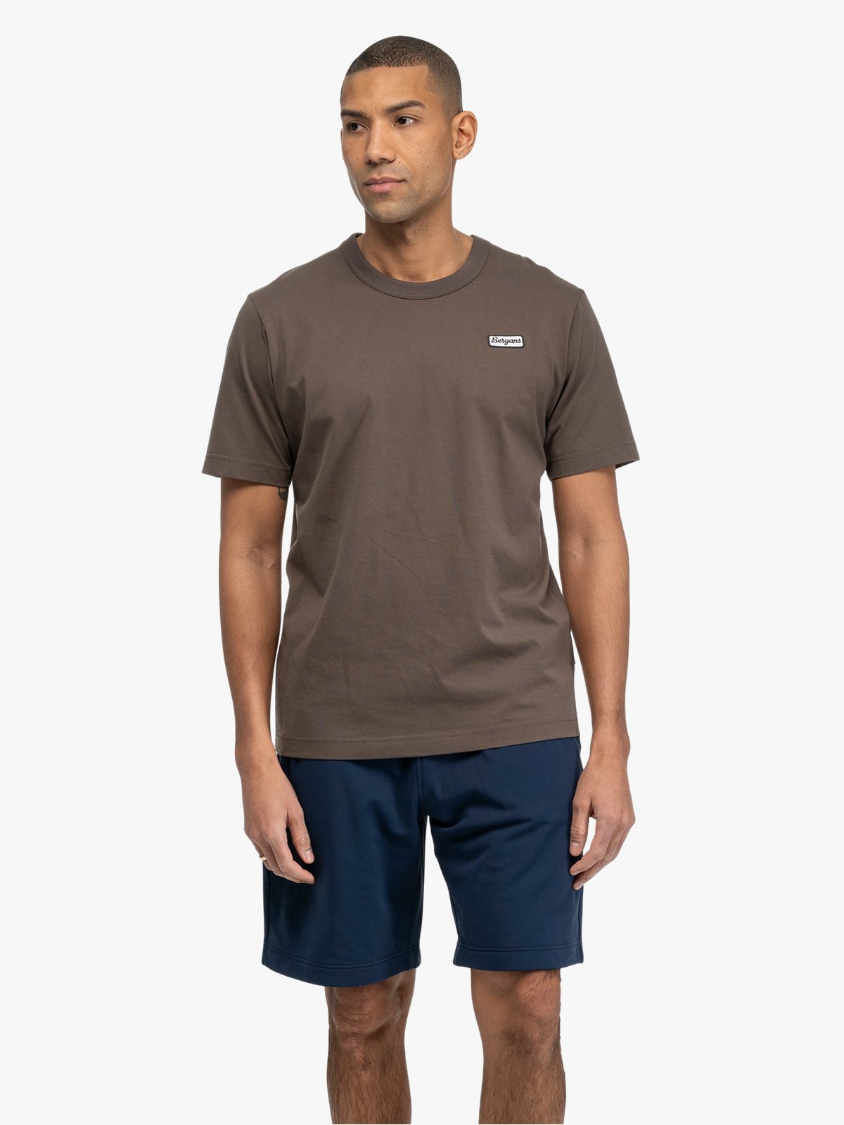 Bergans Logo Cotton Tee Men Dark Rock Taupe