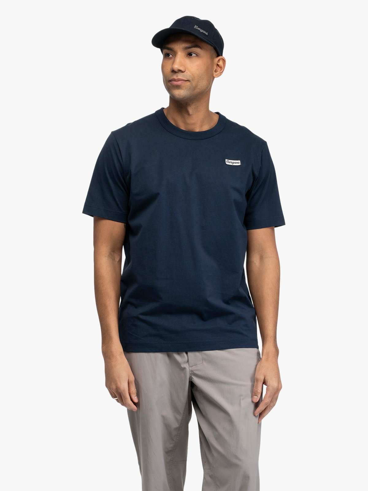 Bergans Logo Cotton Tee Men Navy Blue