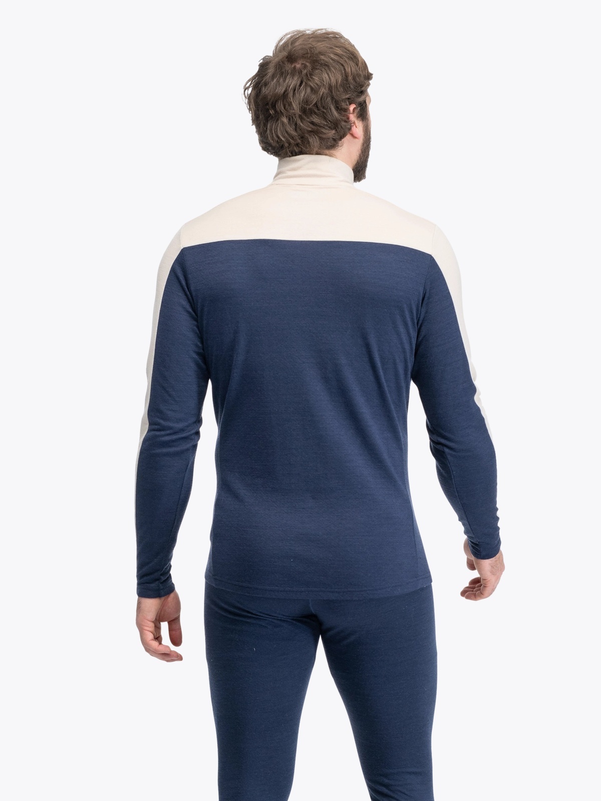 Bergans Inner:Dual Merino Half Zip Men Navy Blue / Bone White