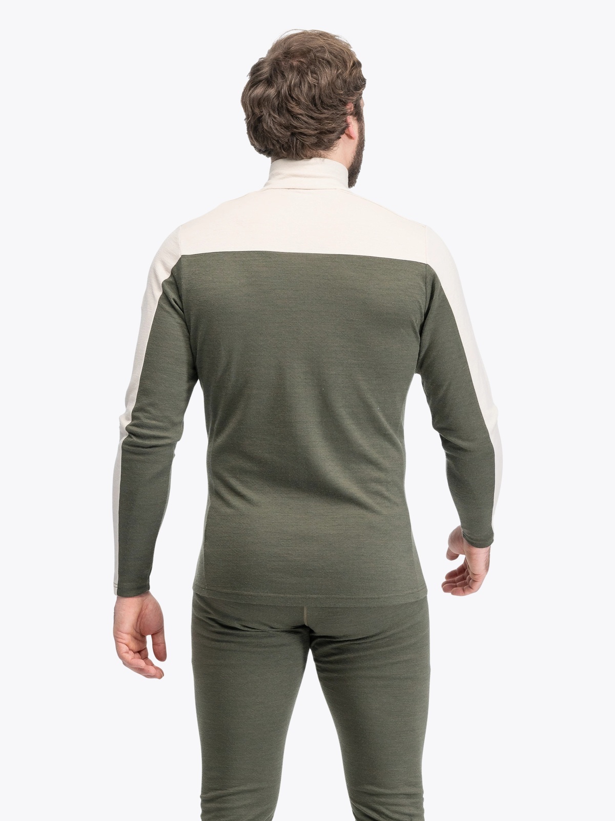 Bergans Inner:Dual Merino Half Zip Men Pine Forest / Bone White