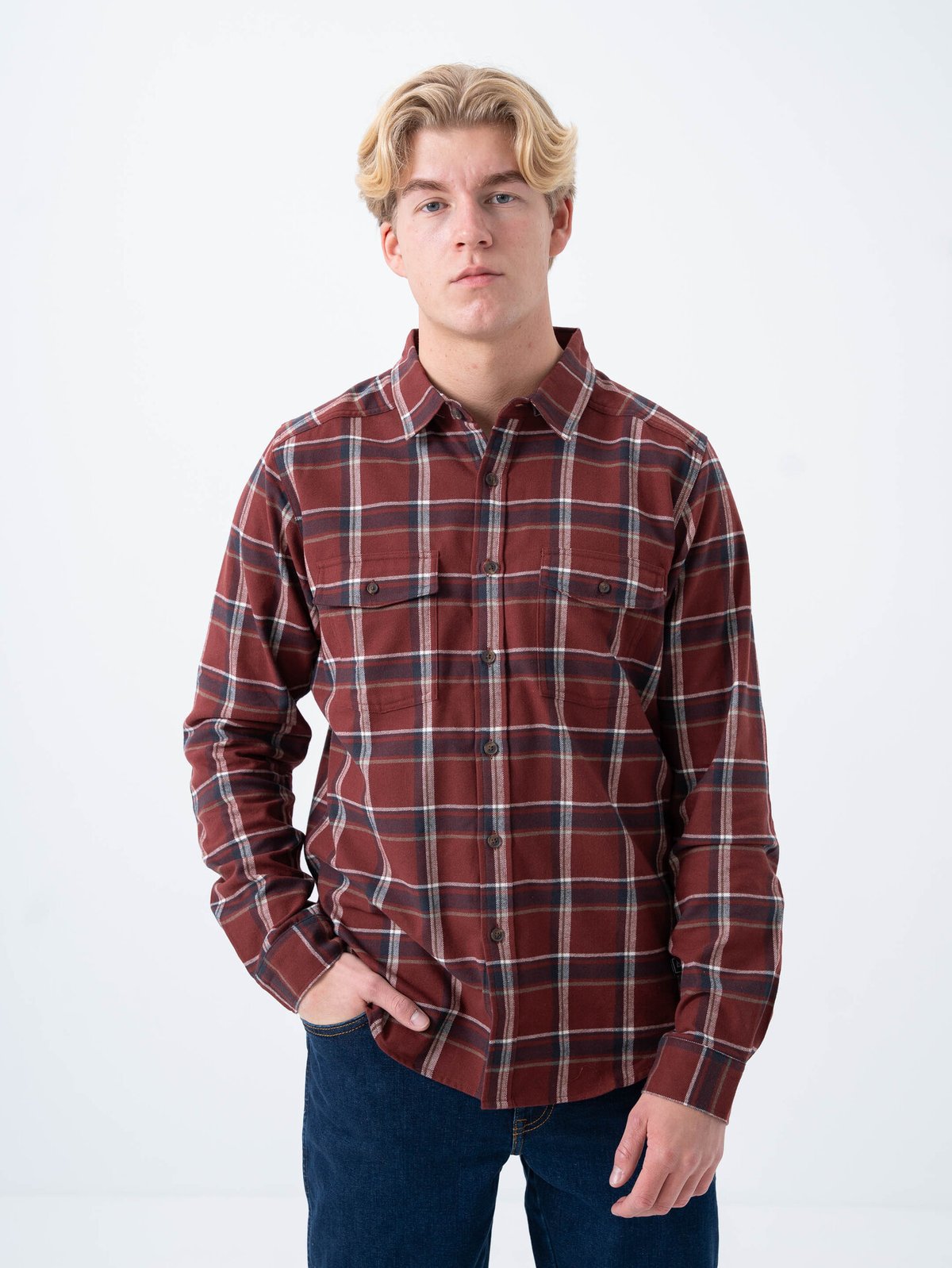 Bergans Tovdal Shirt Amarone Red / Dark Shadow Grey