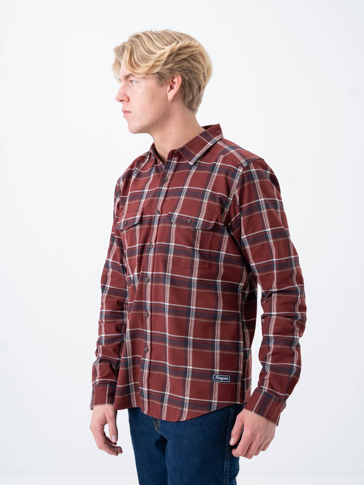 Bergans Tovdal Shirt Amarone Red / Dark Shadow Grey