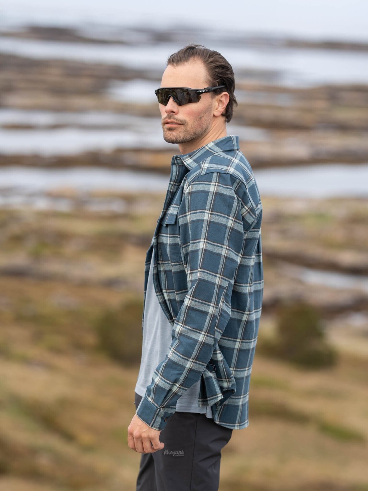 Bergans Tovdal Shirt Orion Blue / Misty Forest Check