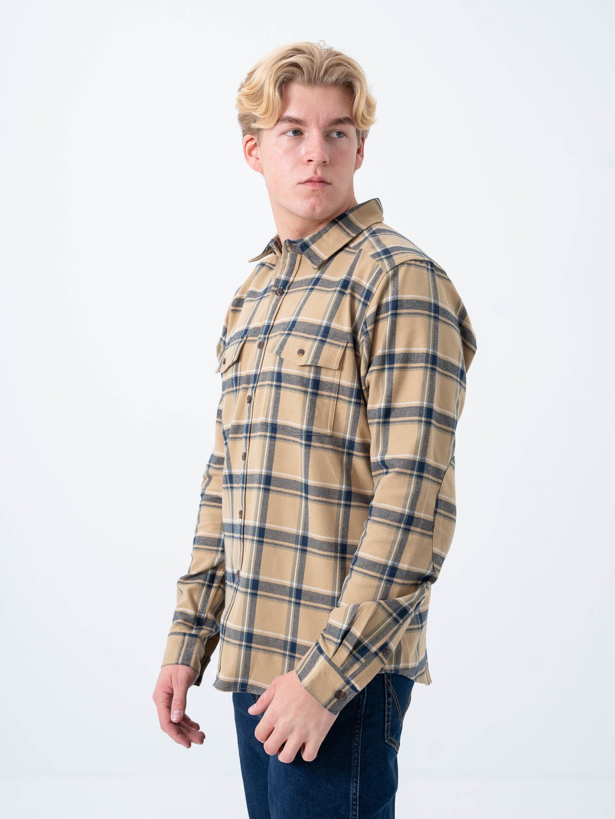 Bergans Tovdal Shirt Warm Sand / Navy Blue Check