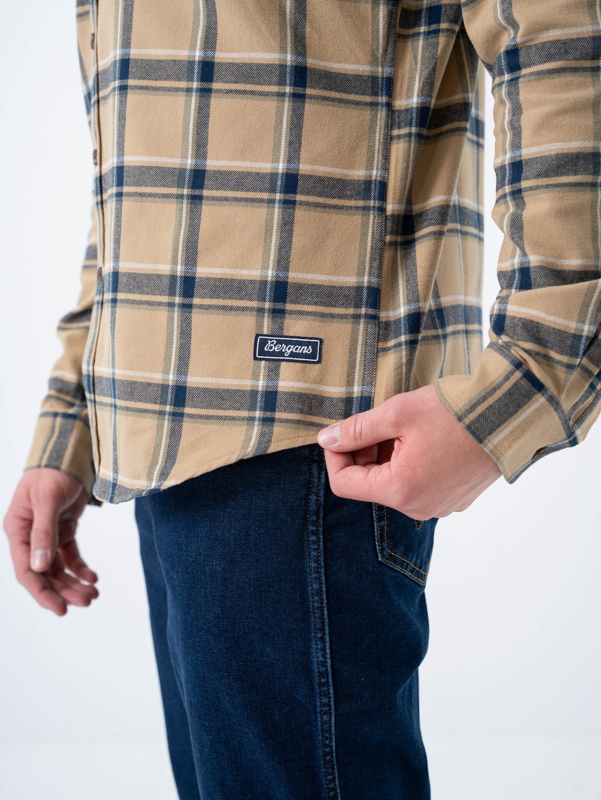 Bergans Tovdal Shirt Warm Sand / Navy Blue Check