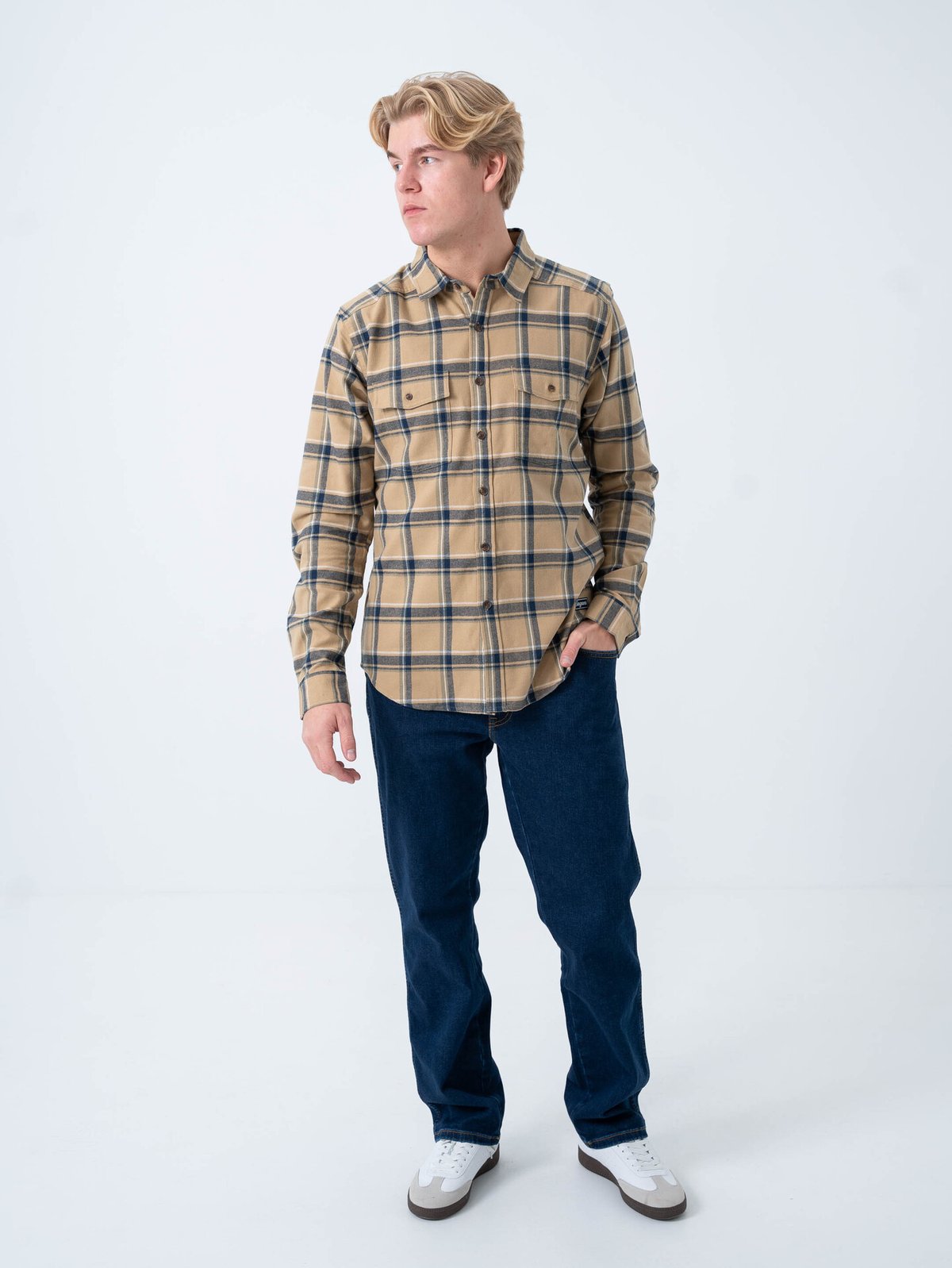 Bergans Tovdal Shirt Warm Sand / Navy Blue Check