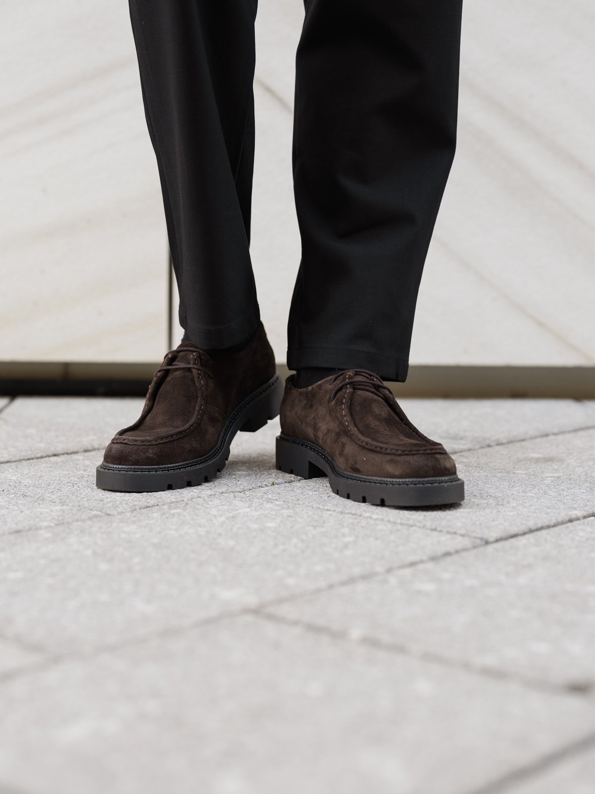 Bianco Jeff Moc Toe Oily Suede Dark Brown