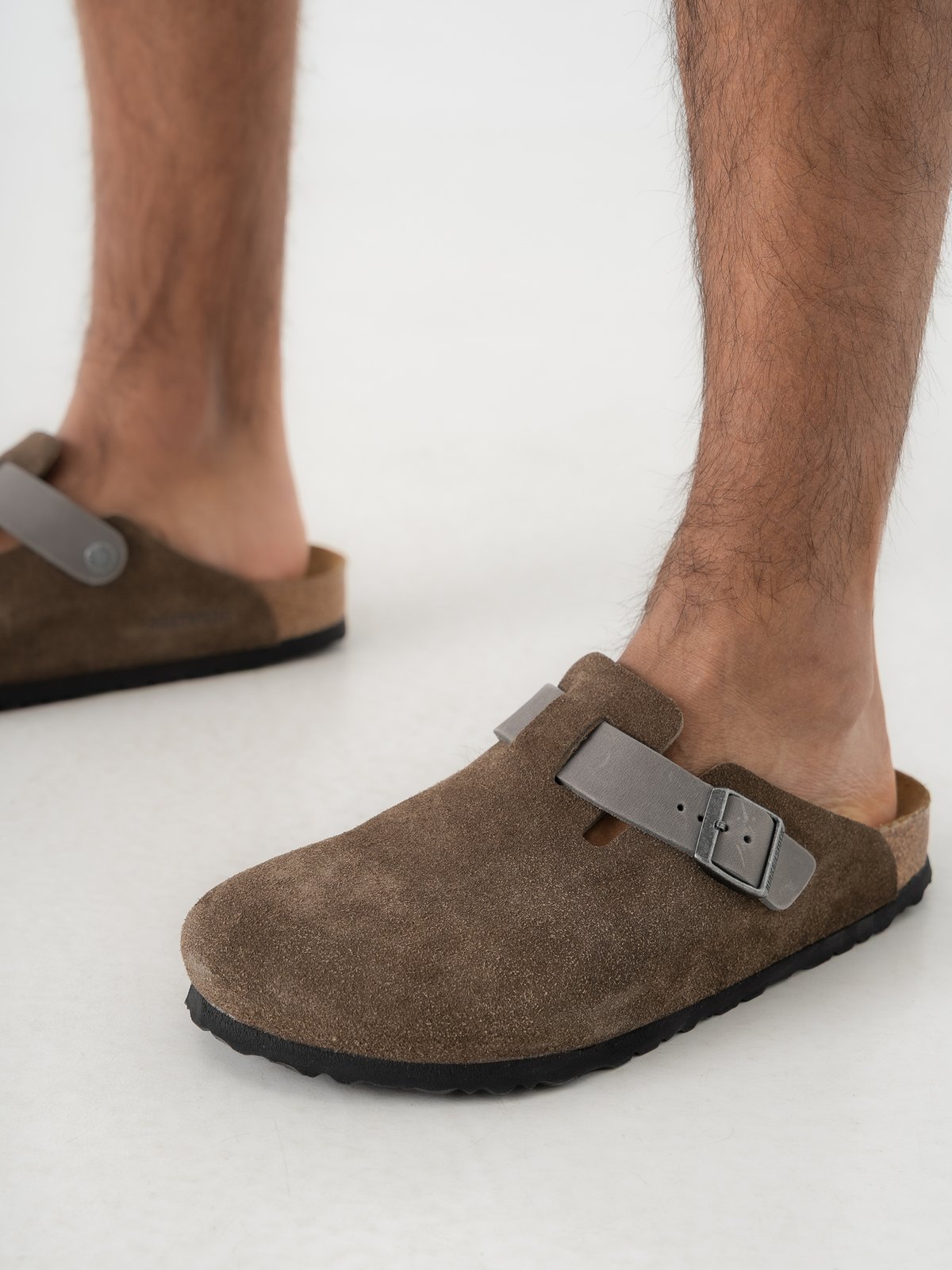 Birkenstock Boston Mixed Leather Concrete