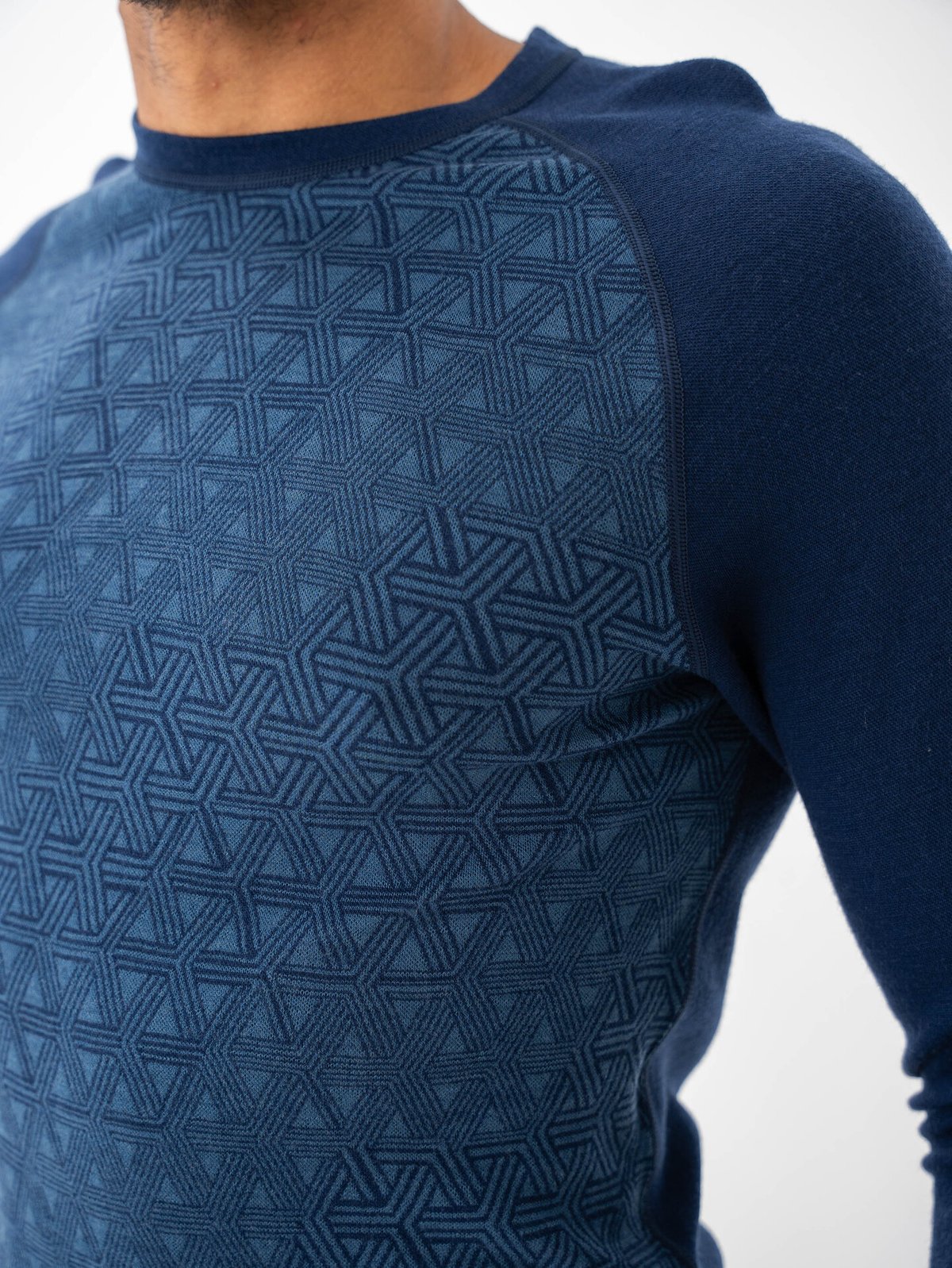 Bula Geo Merino Wool Crew Navy