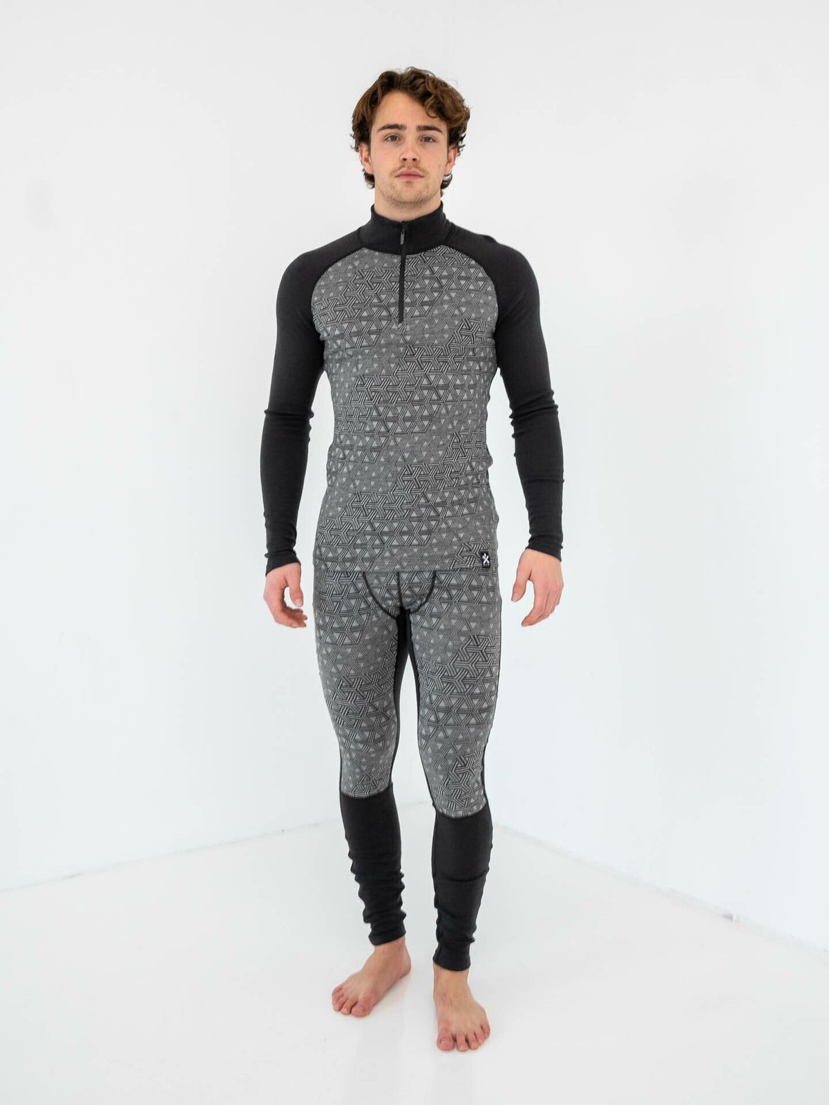 Bula Geo Merino Wool Halfzip Dark Grey