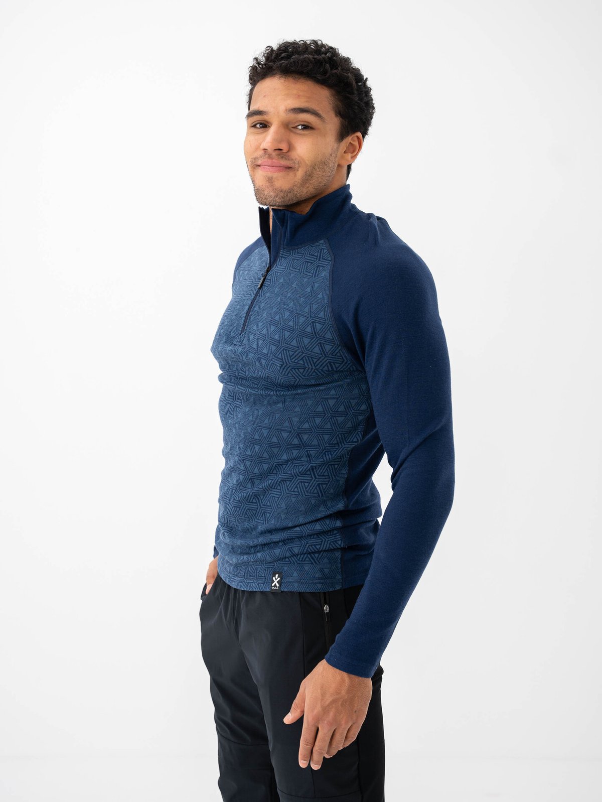 Bula Geo Merino Wool Halfzip Navy