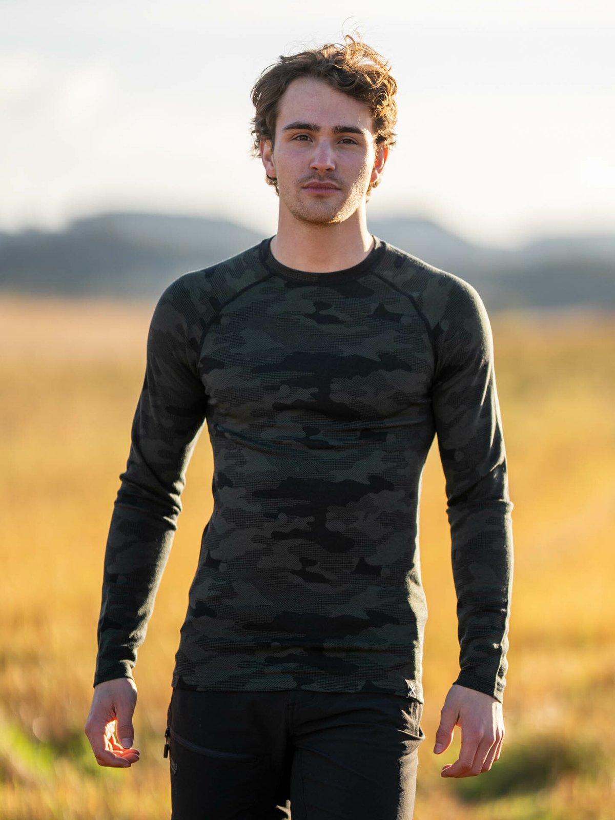 Bula Camo Merino Wool Crew DOLIVE