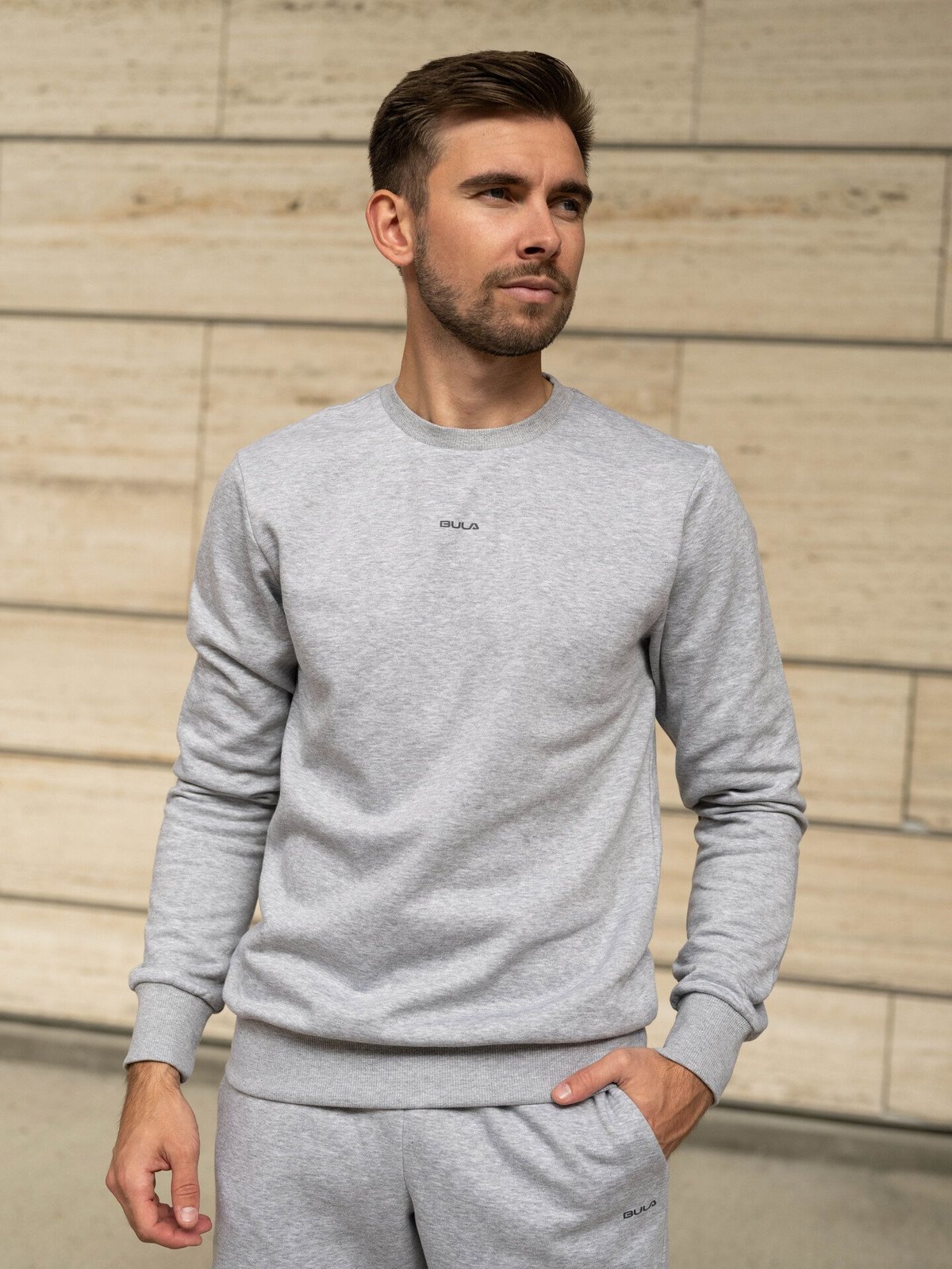 Bula Frame Logo Crew Grey Melange