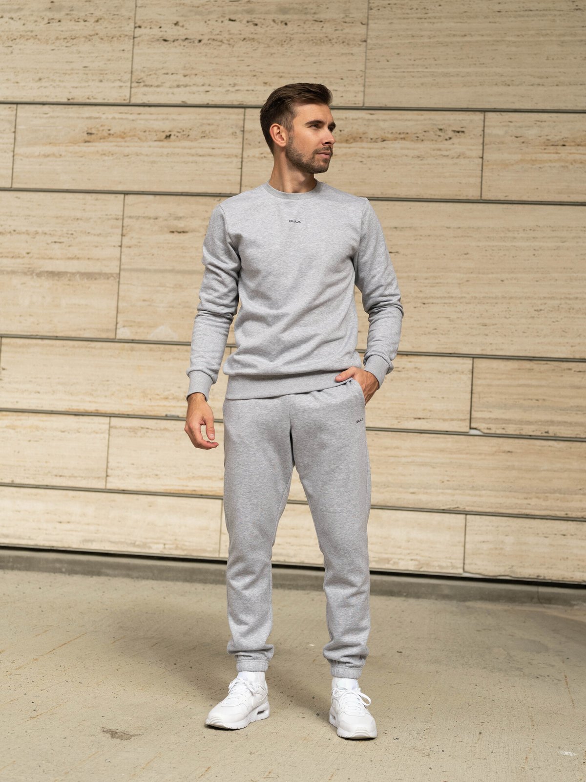 Bula Frame Logo Crew Grey Melange