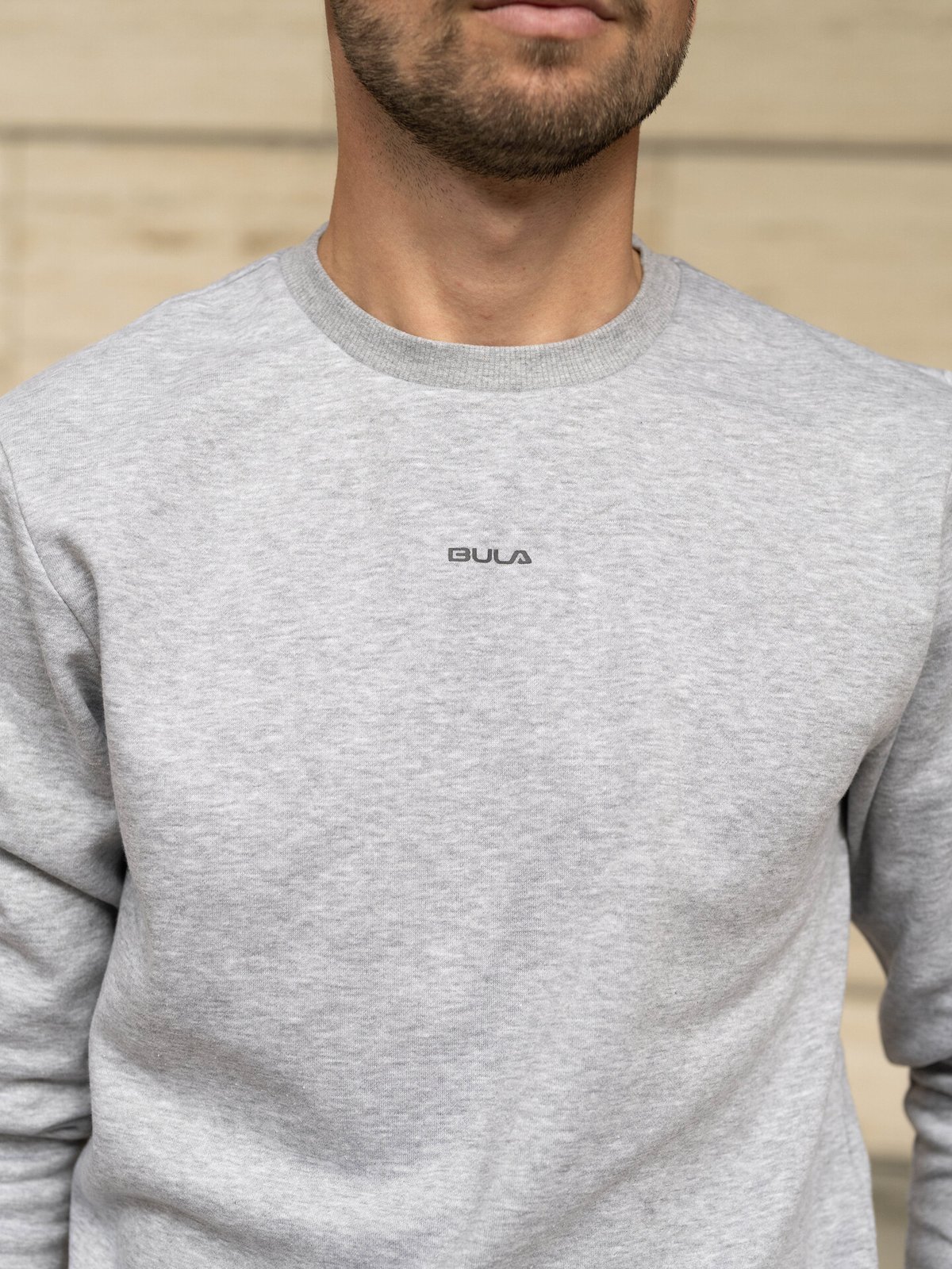 Bula Frame Logo Crew Grey Melange