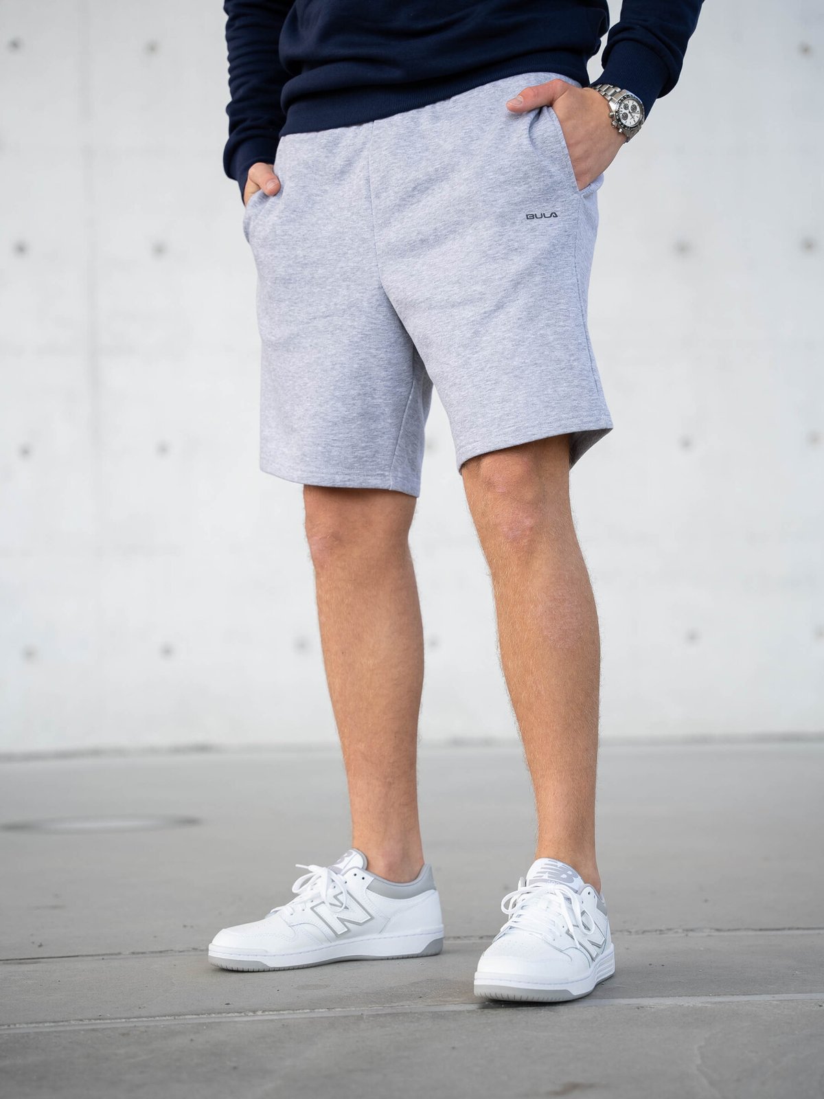Bula Frame Logo Shorts Grey Melange