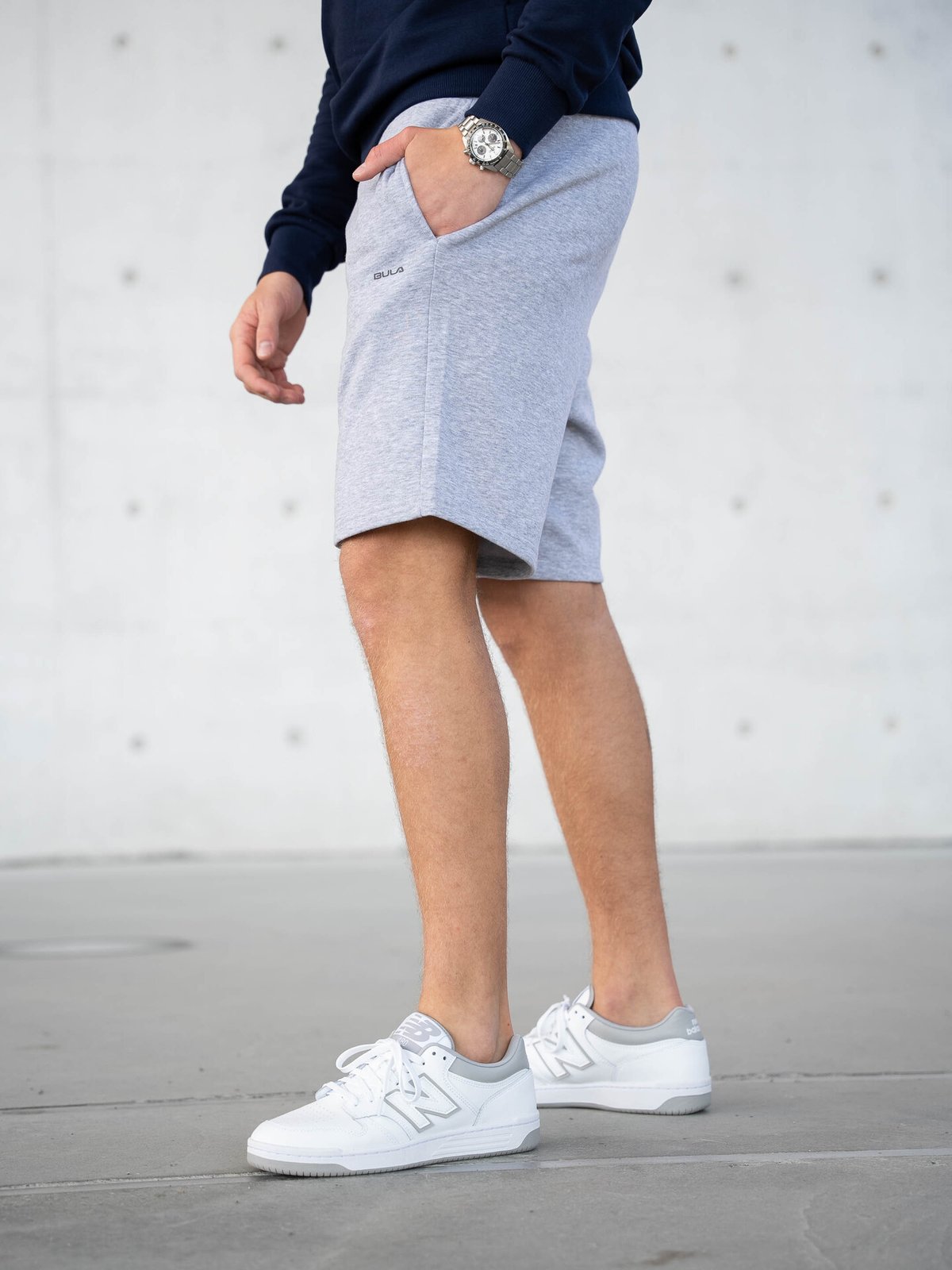 Bula Frame Logo Shorts Grey Melange