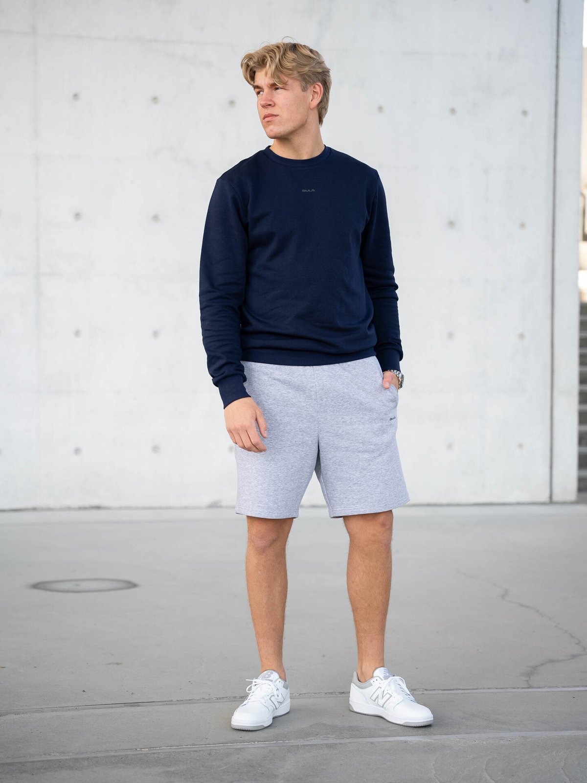 Bula Frame Logo Shorts Grey Melange