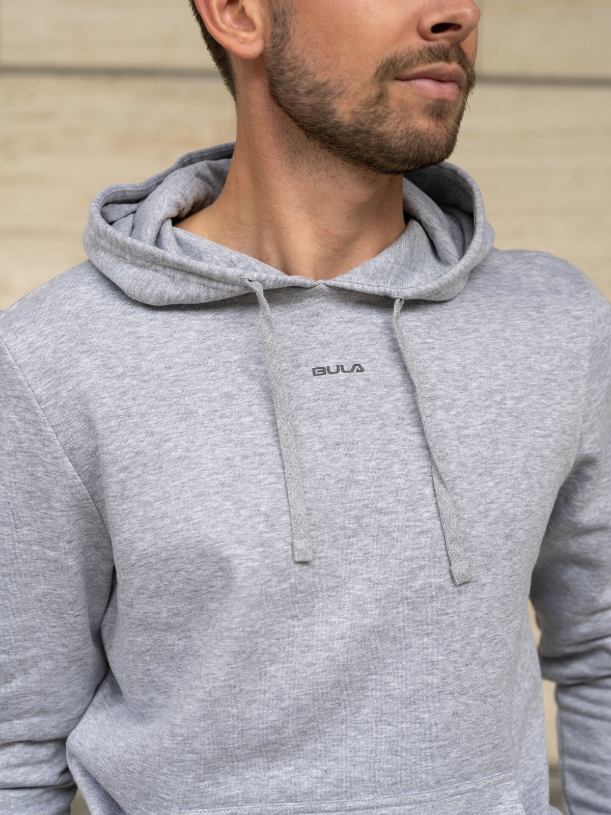 Bula Frame Logo Hoodie Grey Melange