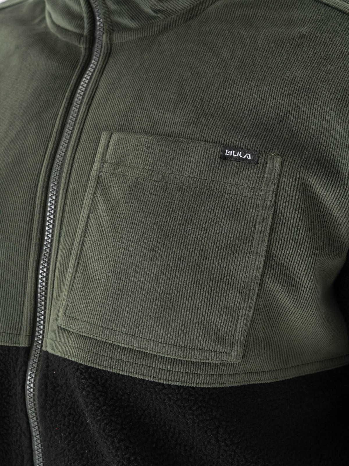 Bula Cord Fleece Jacket Dark Olive