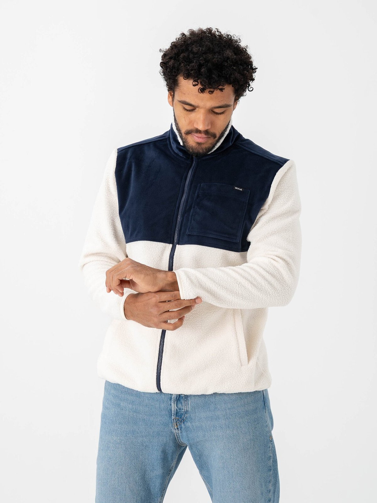 Bula Cord Fleece Jacket Navy