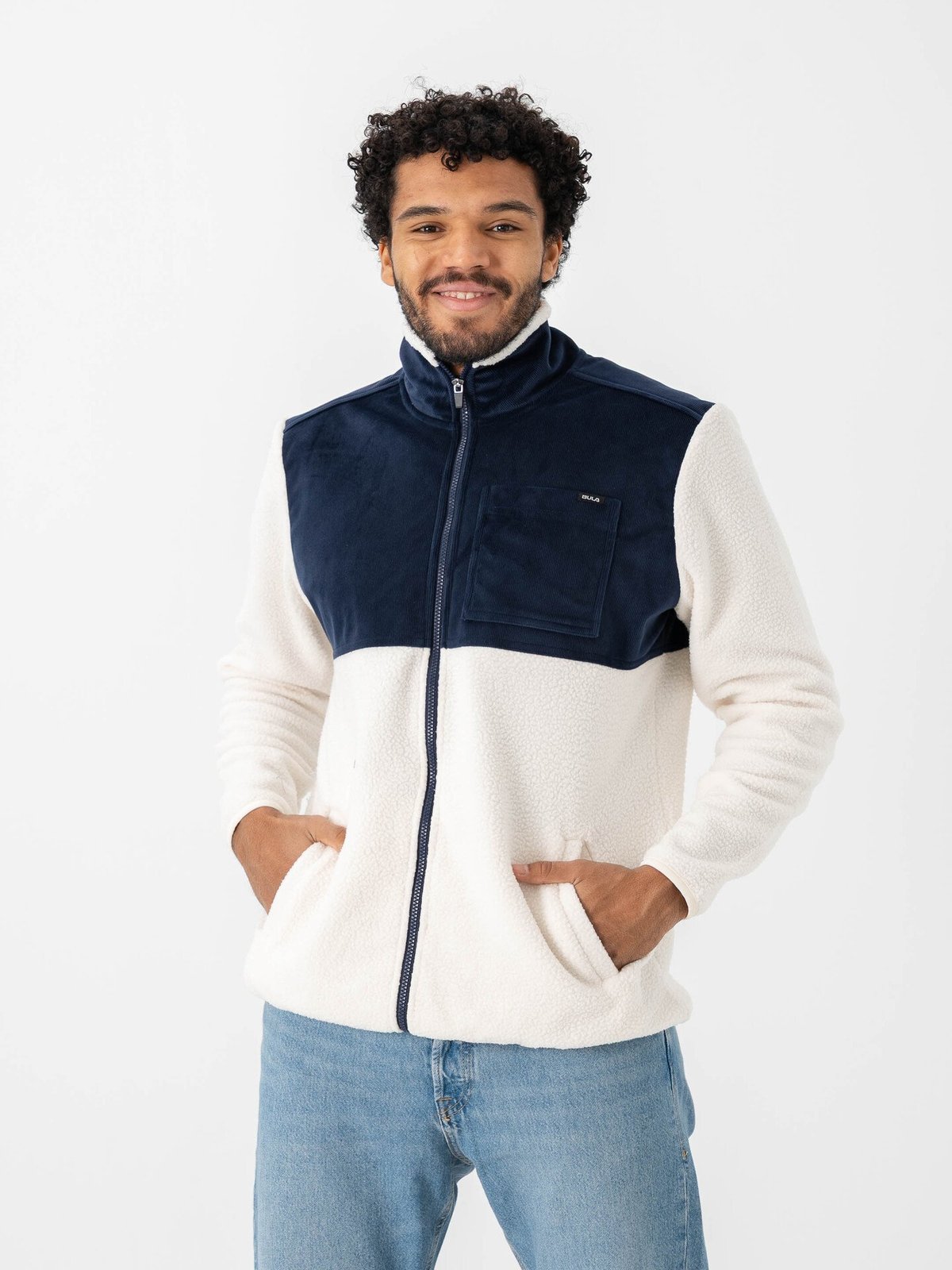 Bula Cord Fleece Jacket Navy