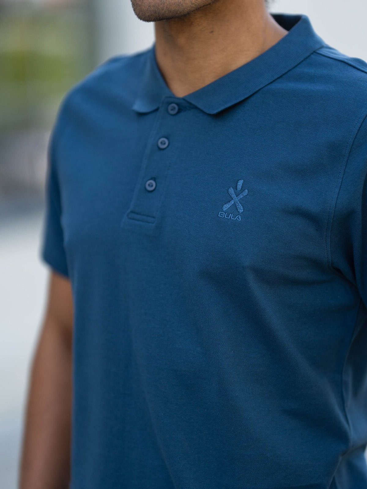 Bula Breeze Polo Shirt Denim