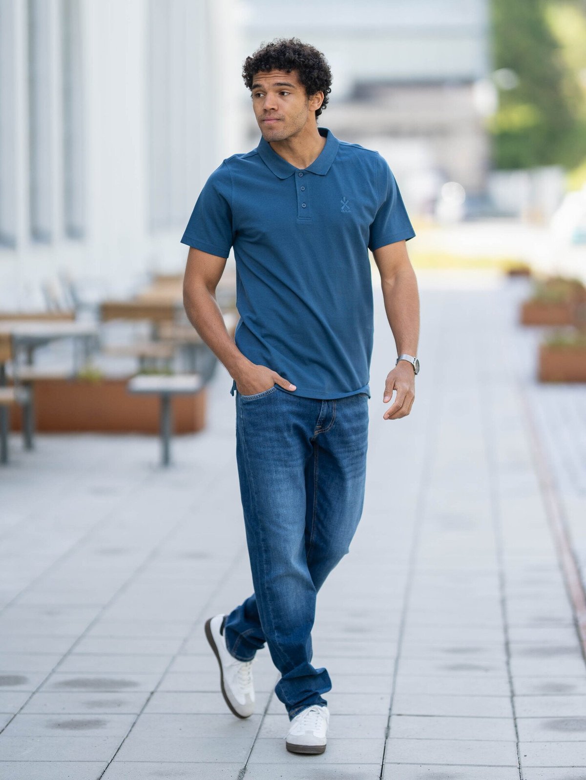 Bula Breeze Polo Shirt Denim