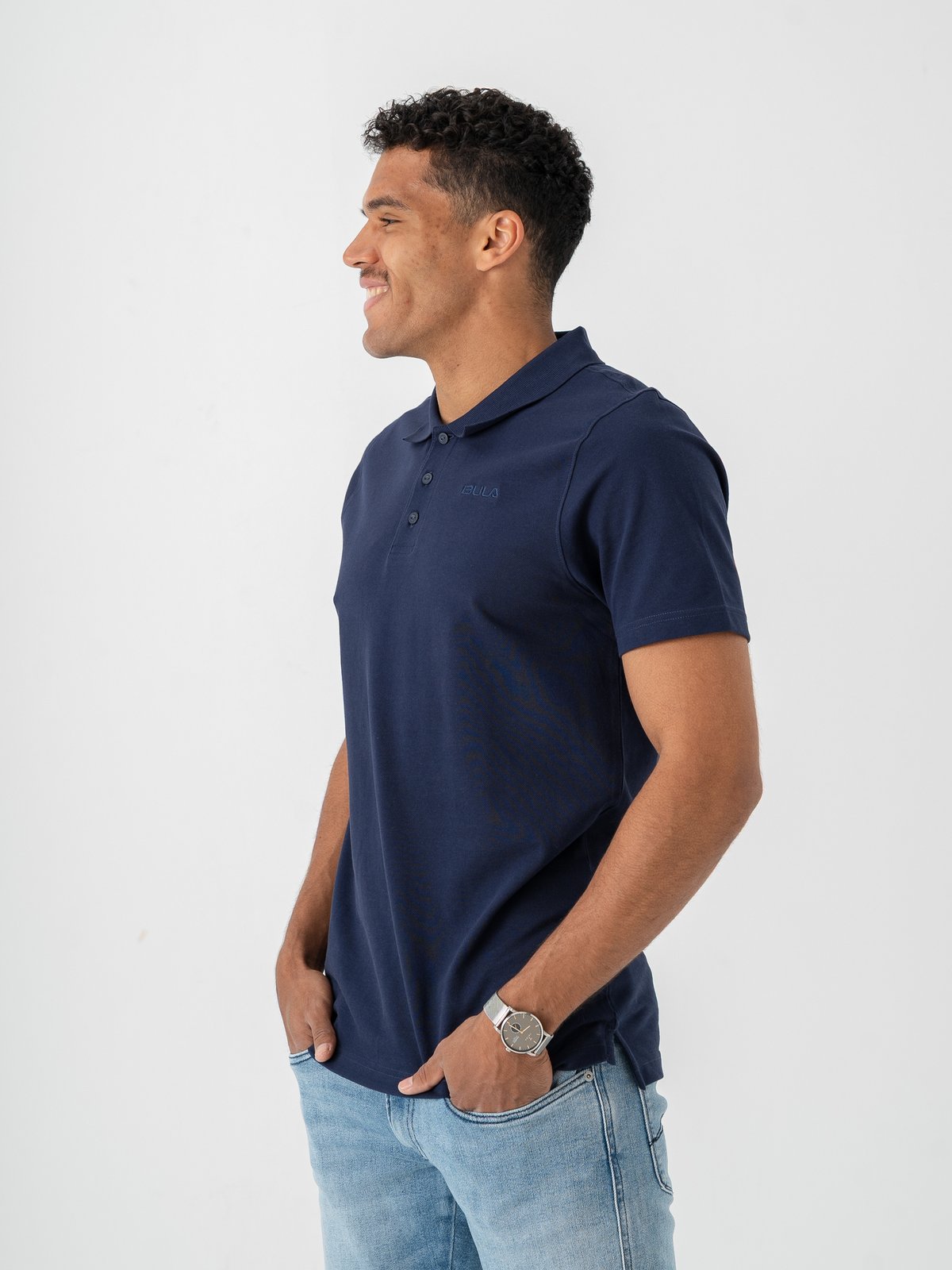Bula Breeze Polo Shirt Navy