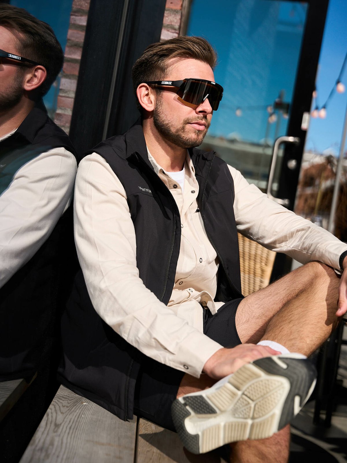 Bliz Breeze Ramme: Matt Black / Glass: Brown Silver