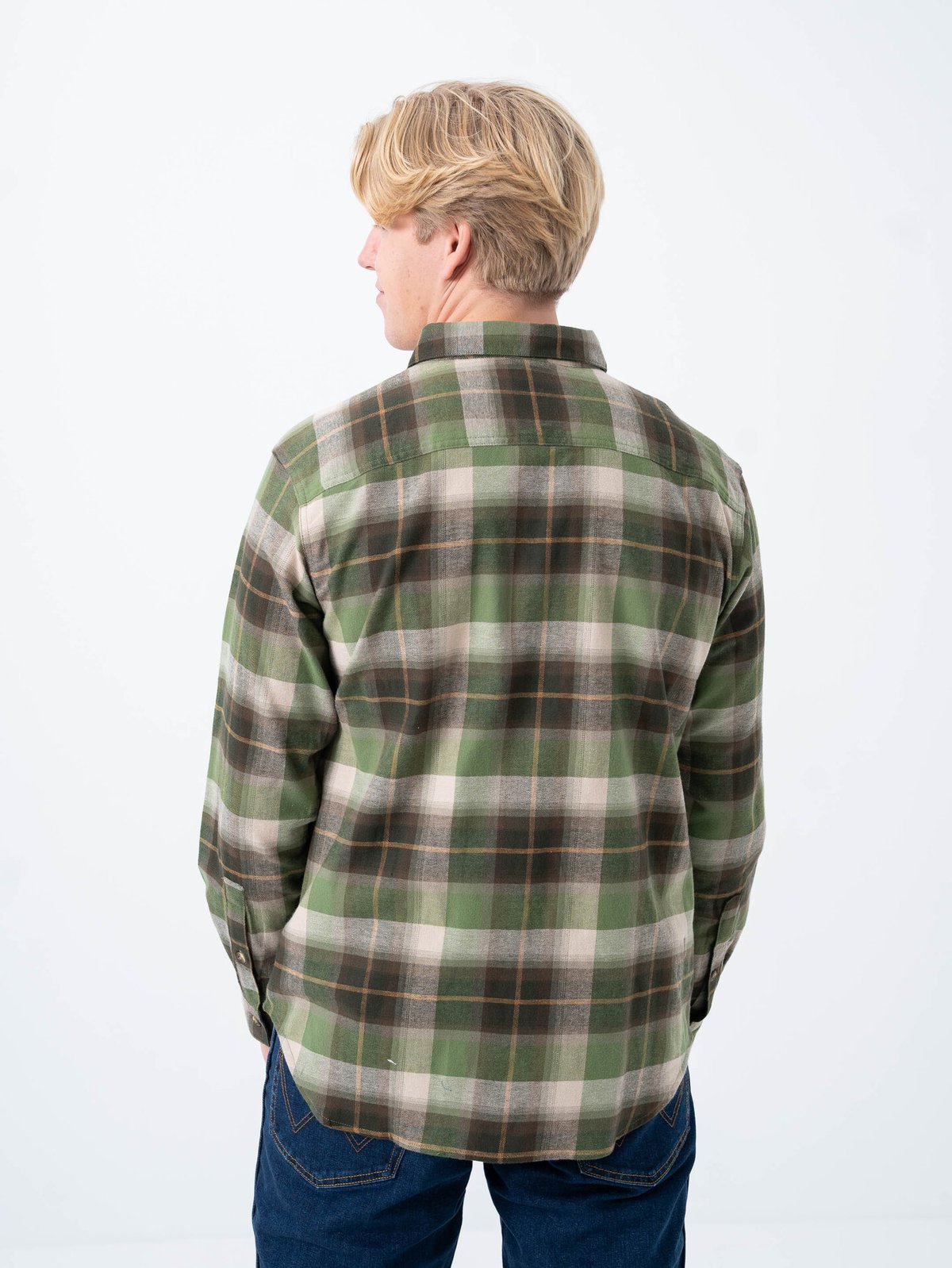 Columbia Cornell Woods Flannel Long Sleeve Stone Green Classic Multi Tartan