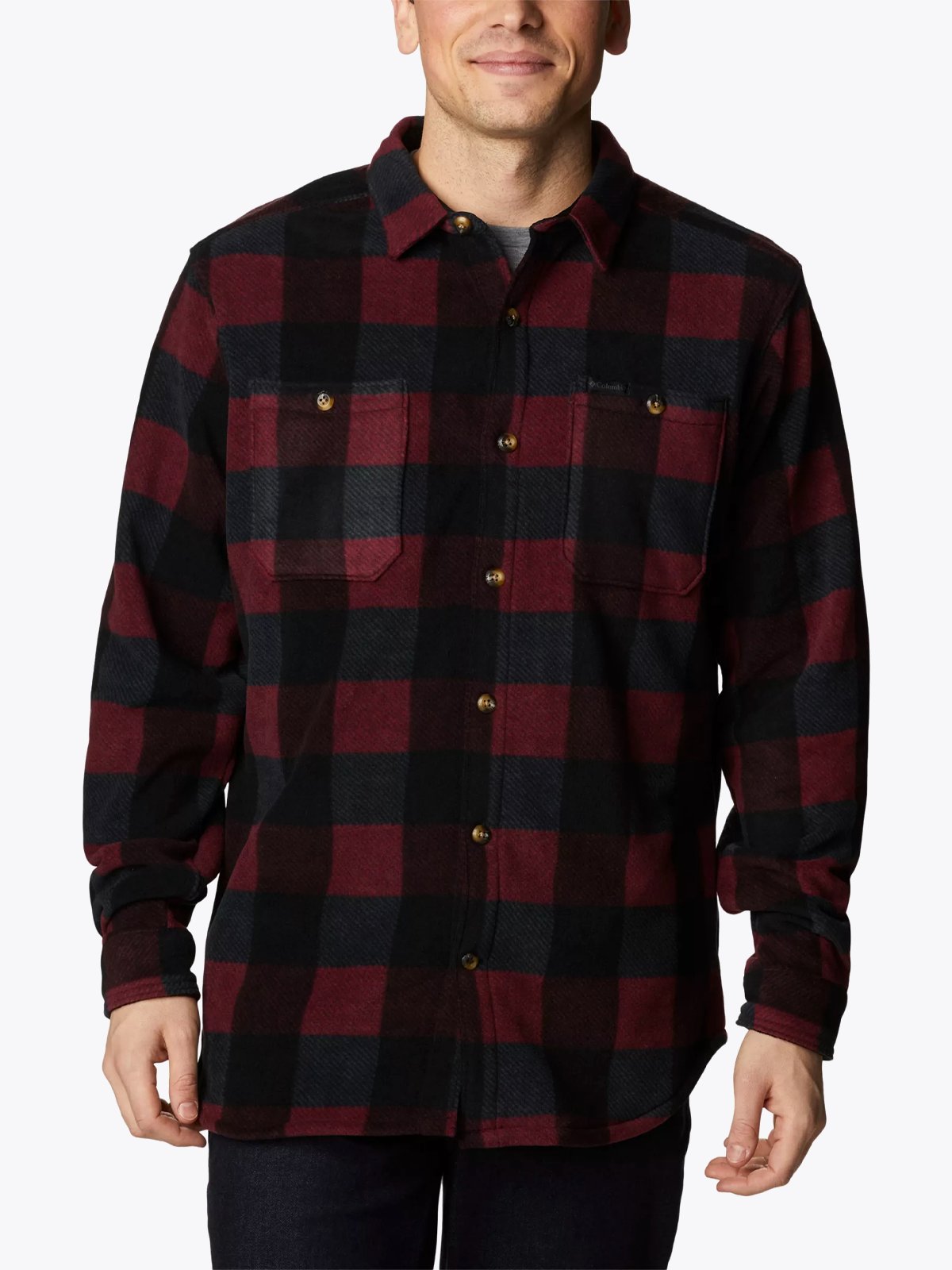 Columbia Flare Gun Fleece Over Shirt Elderberry Multi Check