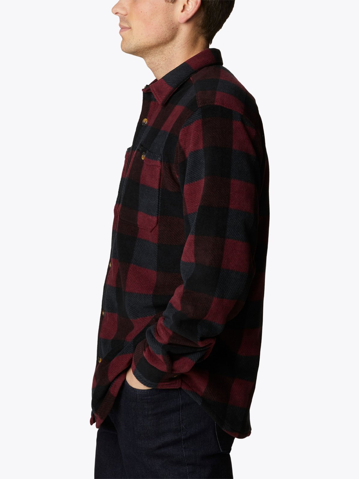 Columbia Flare Gun Fleece Over Shirt Elderberry Multi Check