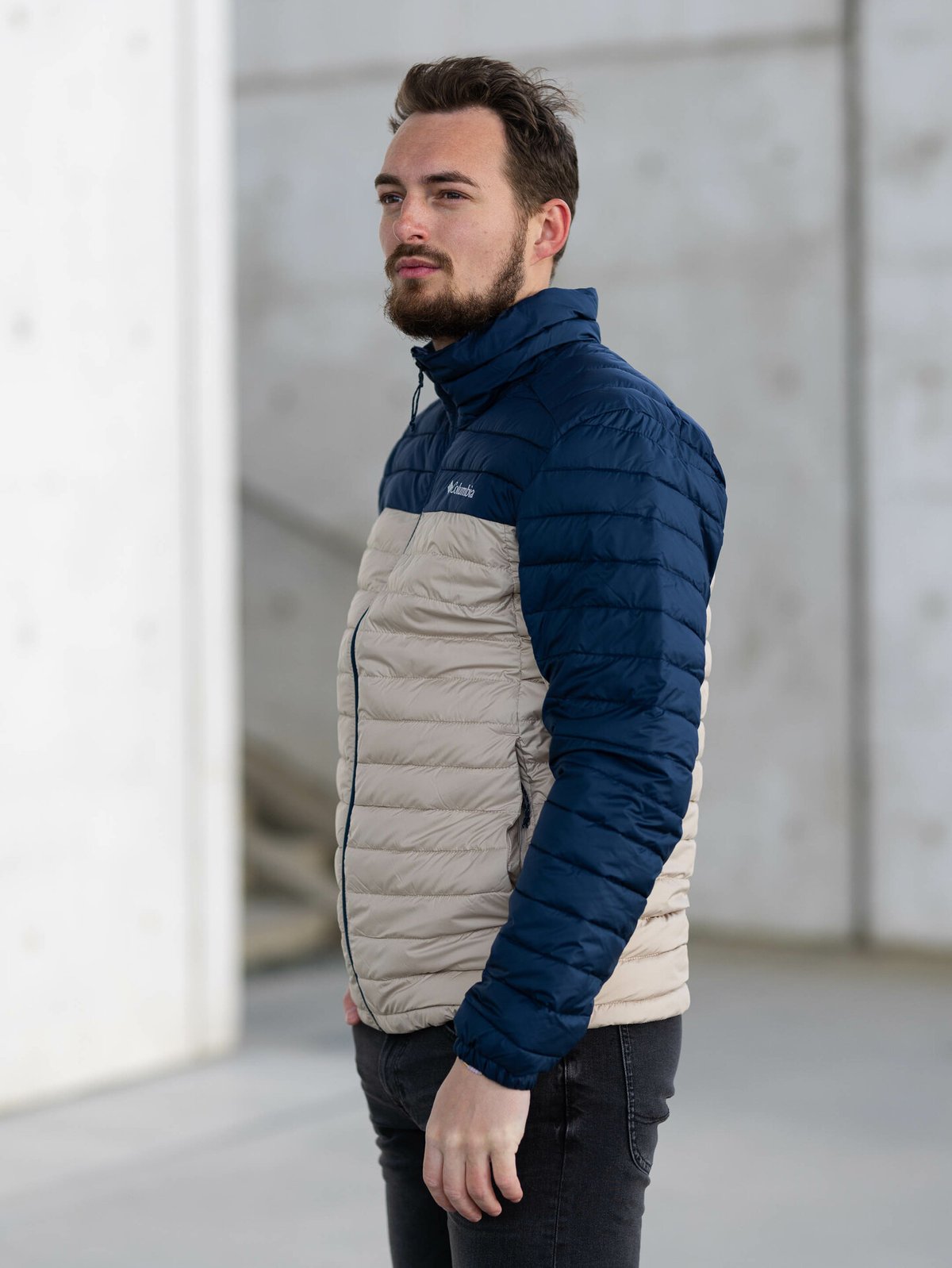 Columbia Silver Falls Jacket Ancient Fossil, Collegiate Navy