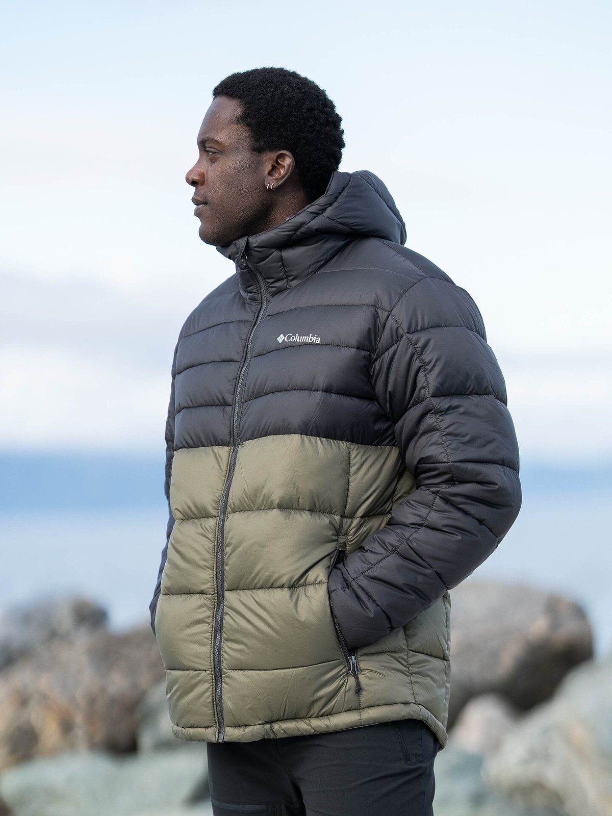 Columbia Buck Butte II Insulated Hooded Jacket Stone Green, Shark